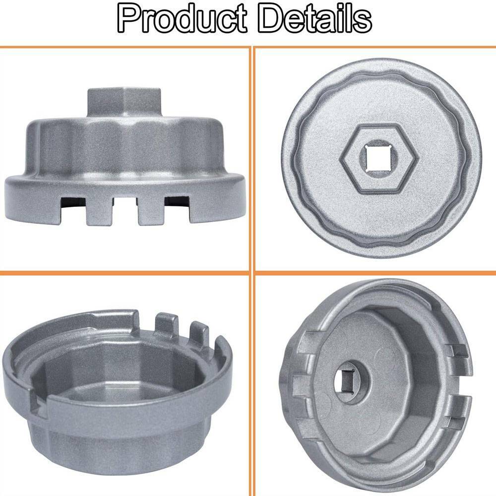 64mm Oil Filter Wrench Cap for Toyota Camry Highlander RAV4, Lexus 2.5L-5.7L