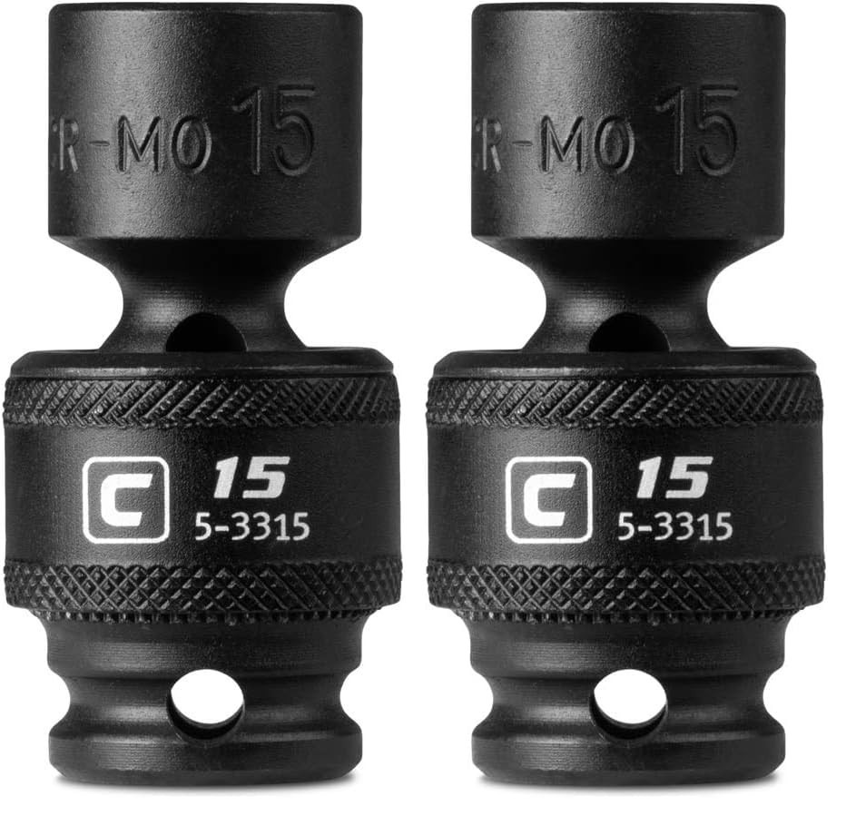 15mm Universal Impact Socket Set, 3/8″ Drive, 6-Point, Metric, Pack of 2
