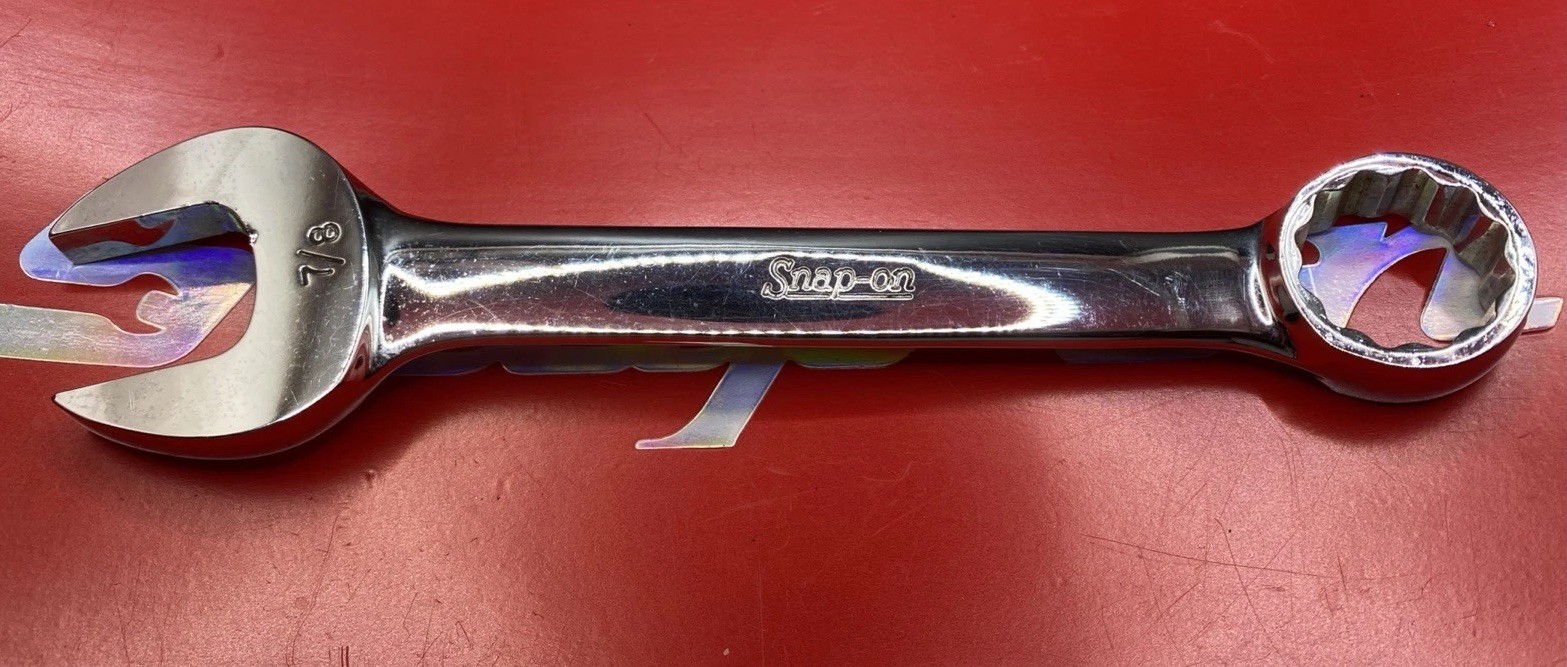 Snap On Tools OEX280 7/8″ 12PT SAE Short Chrome Combination Wrench Clean