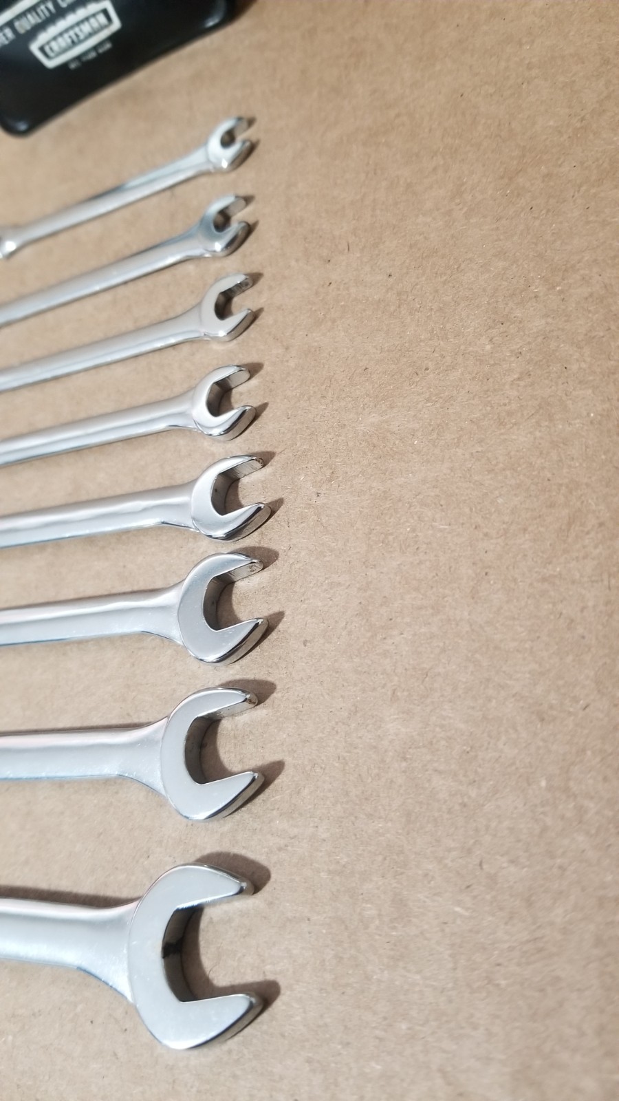 VTG Sears Craftsman 9_4306 Super-tuff Steel 8-Piece Open End Ignition Wrench Set