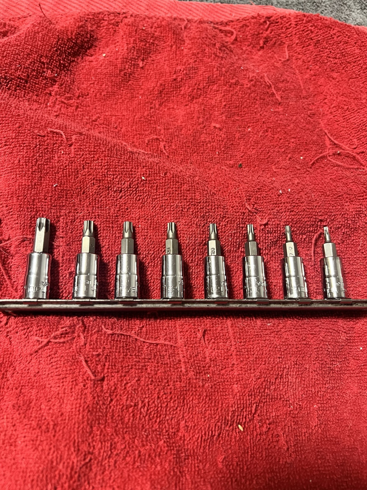 Snap-on 8 Piece 1/4 TORX Bit Socket Set T8-T40 TTX40E TTX30E TTX27E TTX25E-TTX8E