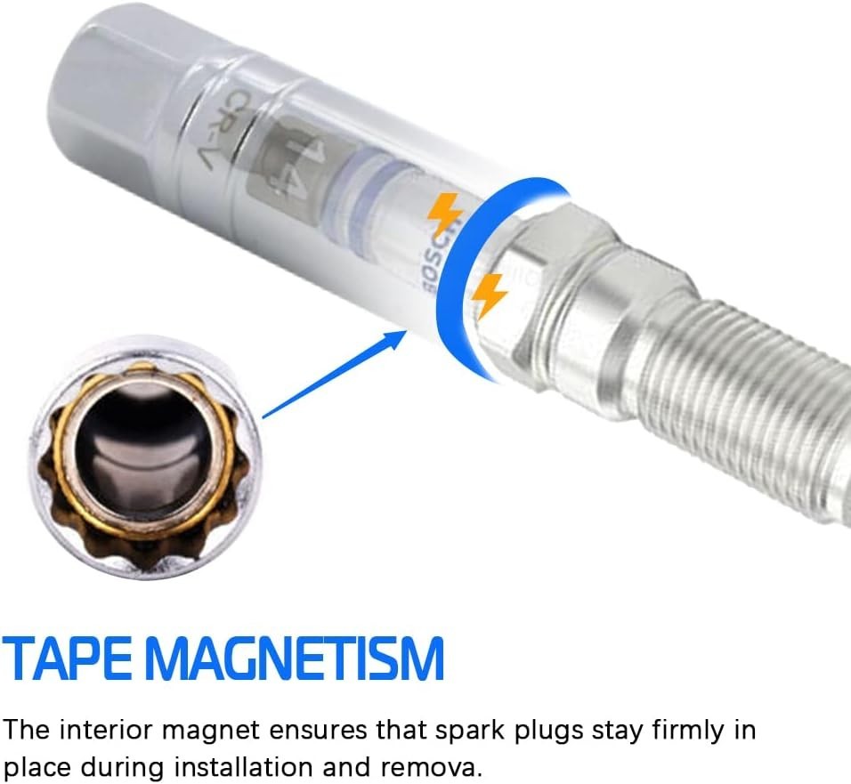 14mm Thin Wall Magnetic Spark Plug Socket 3/8 Inch Drive 12-Point Spark Plug …