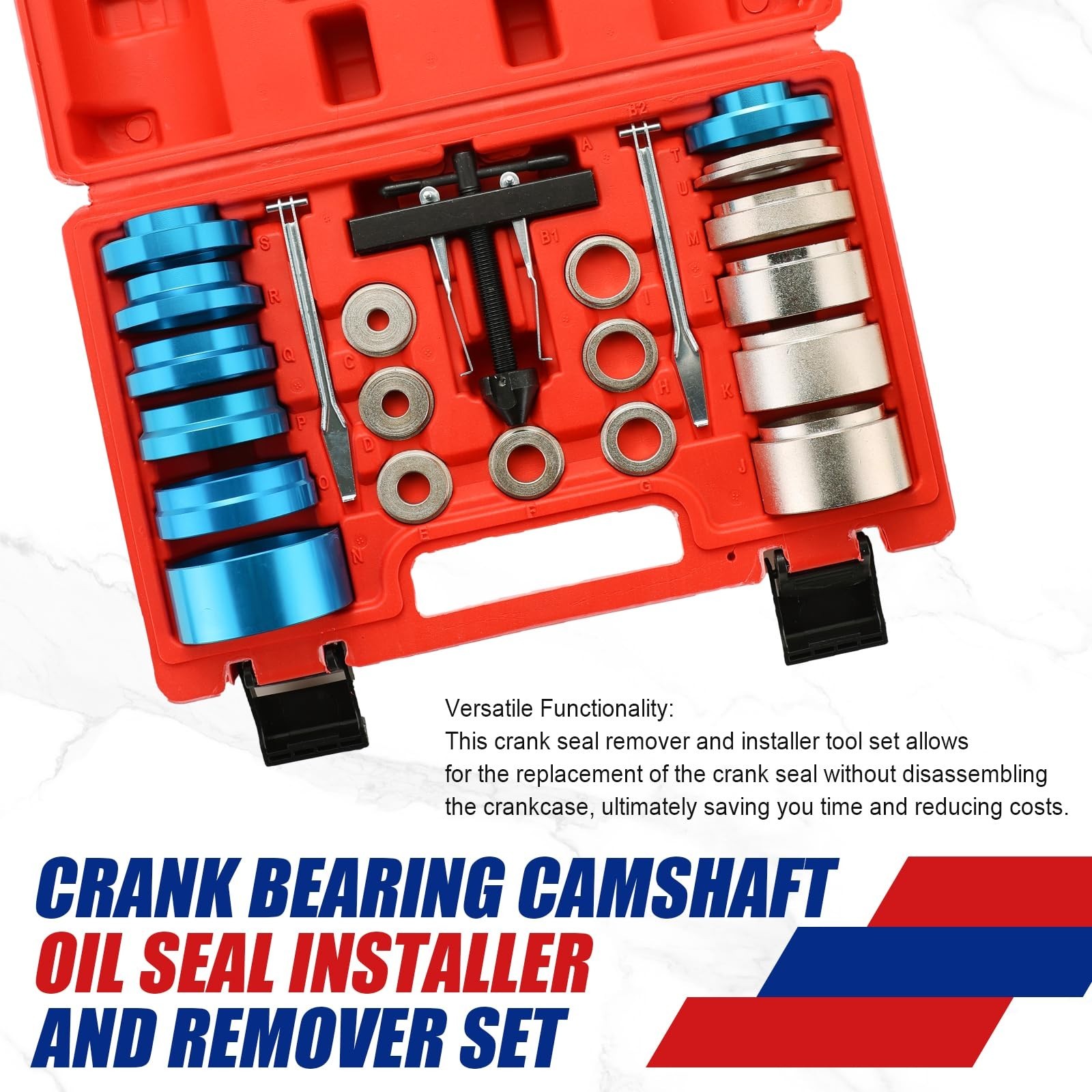 Crankshaft Camshaft Oil Seal Installer & Remover Tool Set – 21pcs Puller Kit