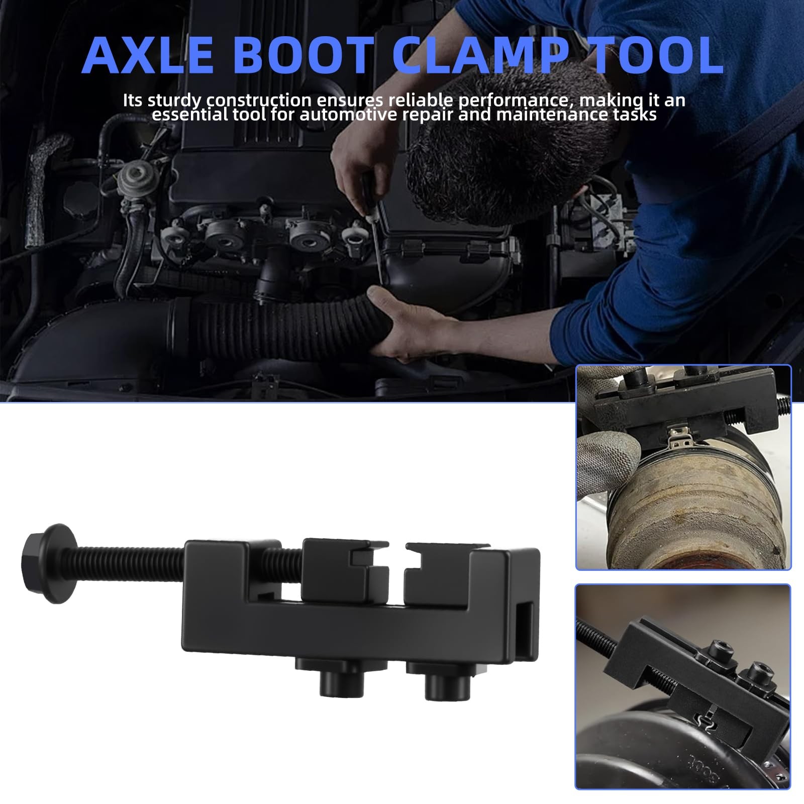 Axle Boot Clamp Tool with 20 PCS 304 Stainless Steel Single Ear Hose Clamps