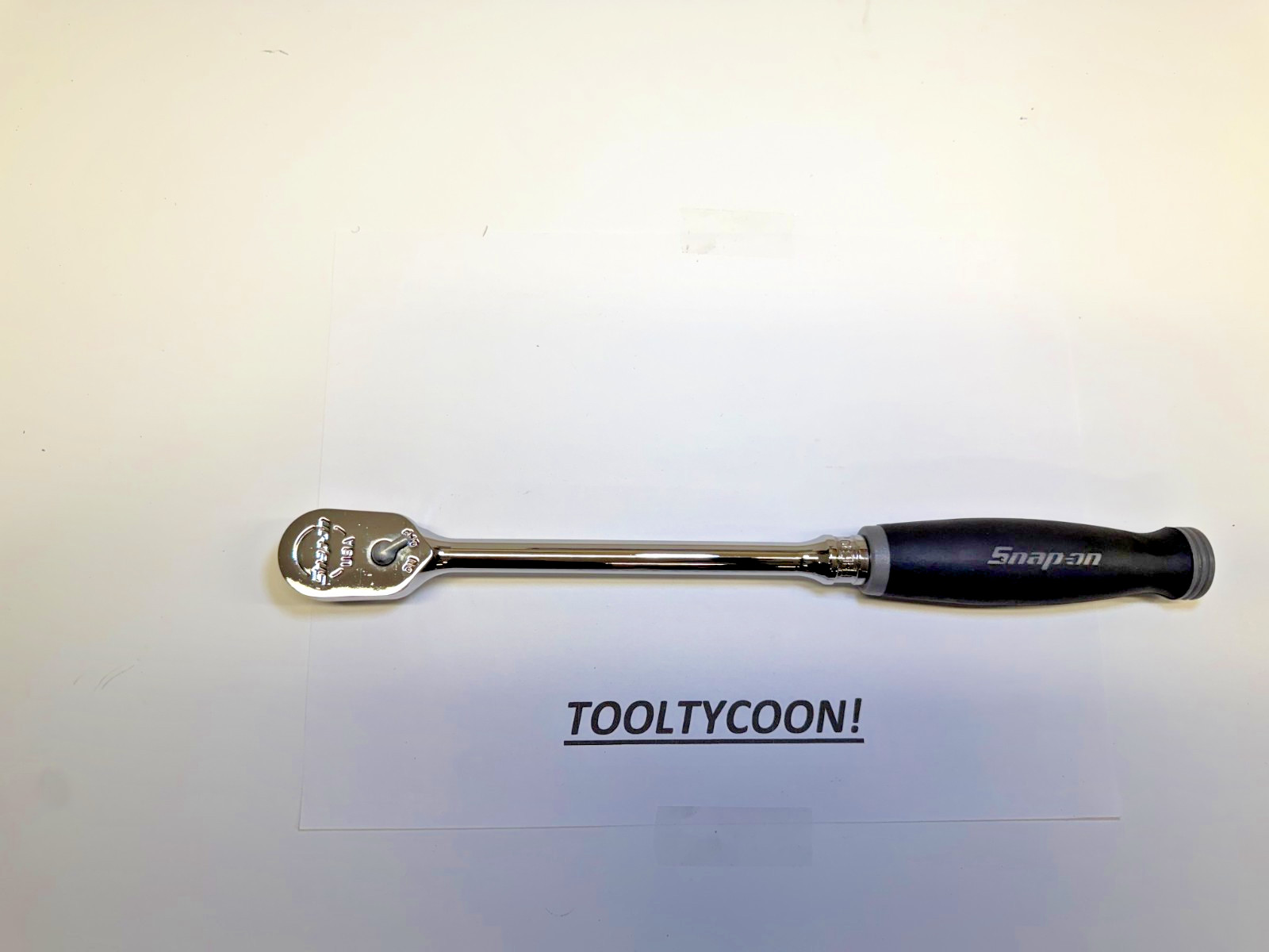 Snap-on Tools USA NEW 3/8″ Drive DARK TITANIUM Soft Grip LONG Ratchet FHL80DT
