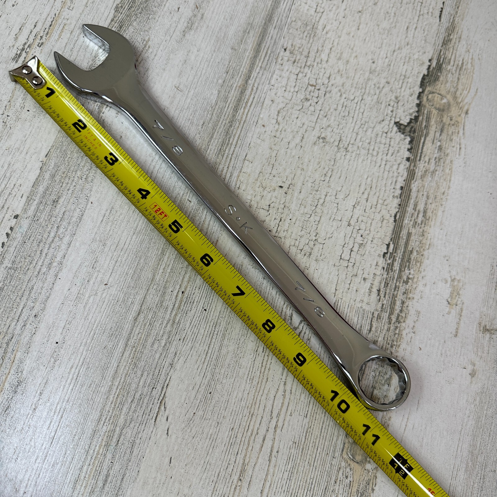 SK Professional Tools 88228 7/8″ 12pt SuperKrome Fractional Combo Wrench USA