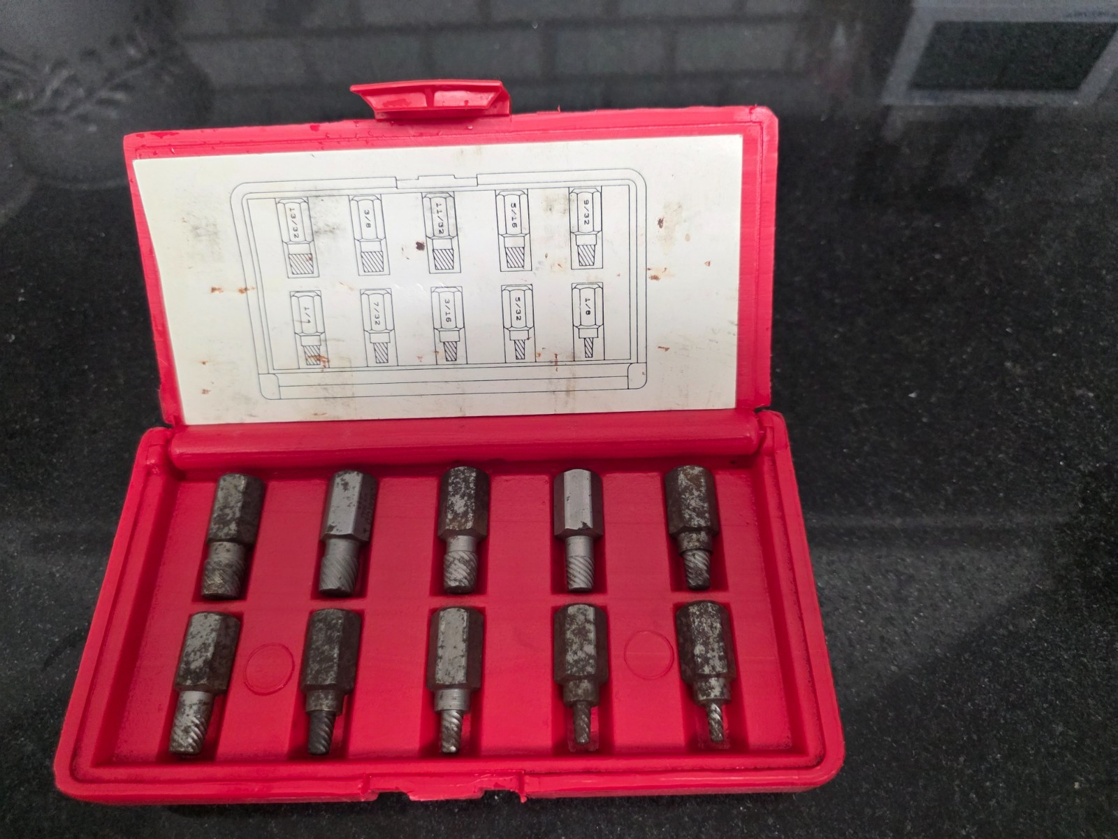 Matco Tools SEXS10 10 piece Hexagonal Head Multi Spline Screw Extractor Set