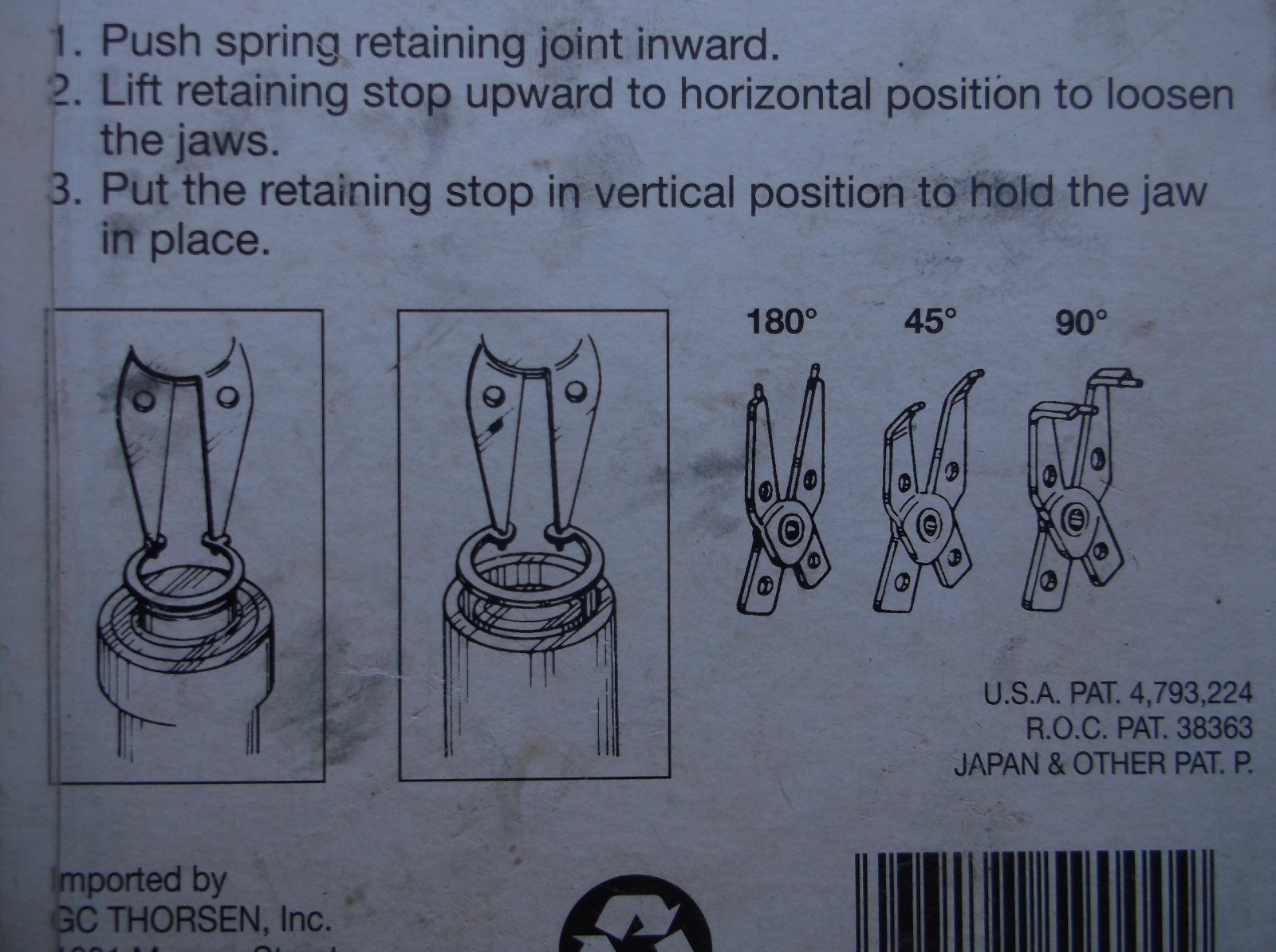 NOS Thorsen Professional Snap Ring Pliers Set No. 159000 Convertible Inner & Out