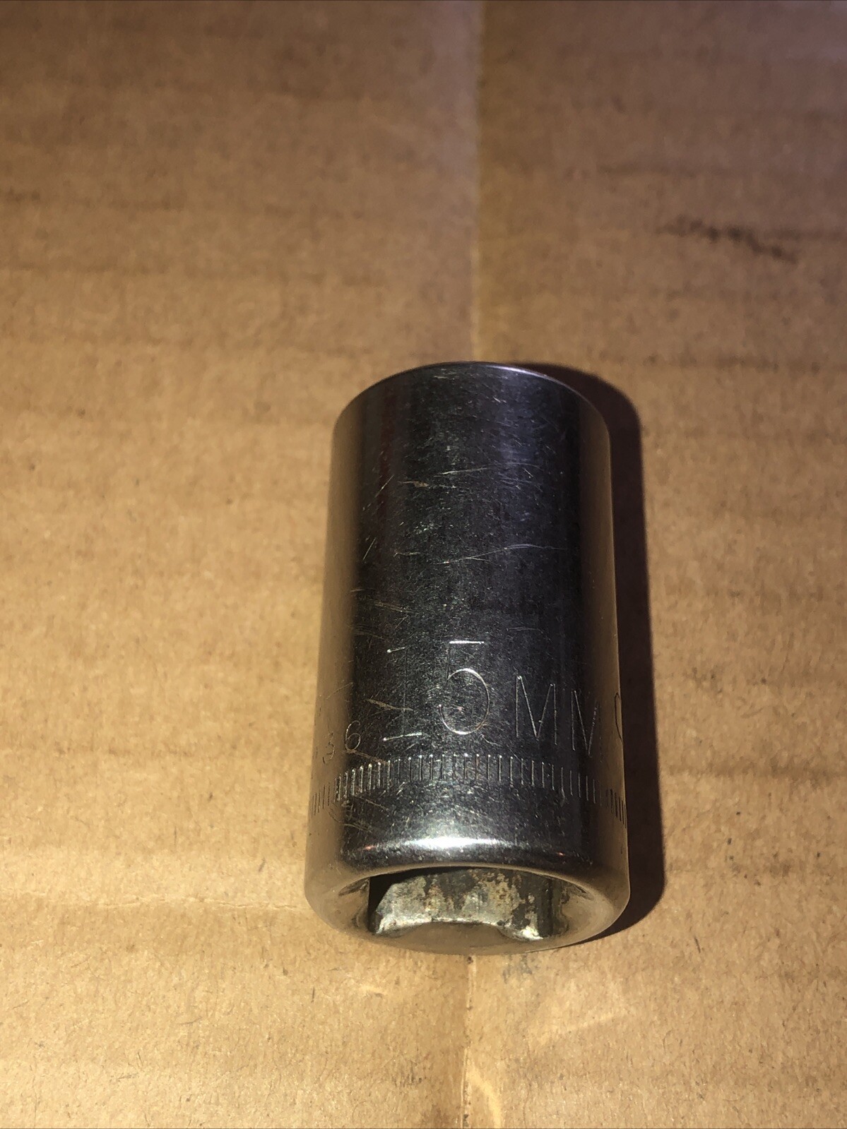 Craftsman Vintage 15MM 12 Point 1/2″ Drive Shallow Socket Made in USA 44236 G