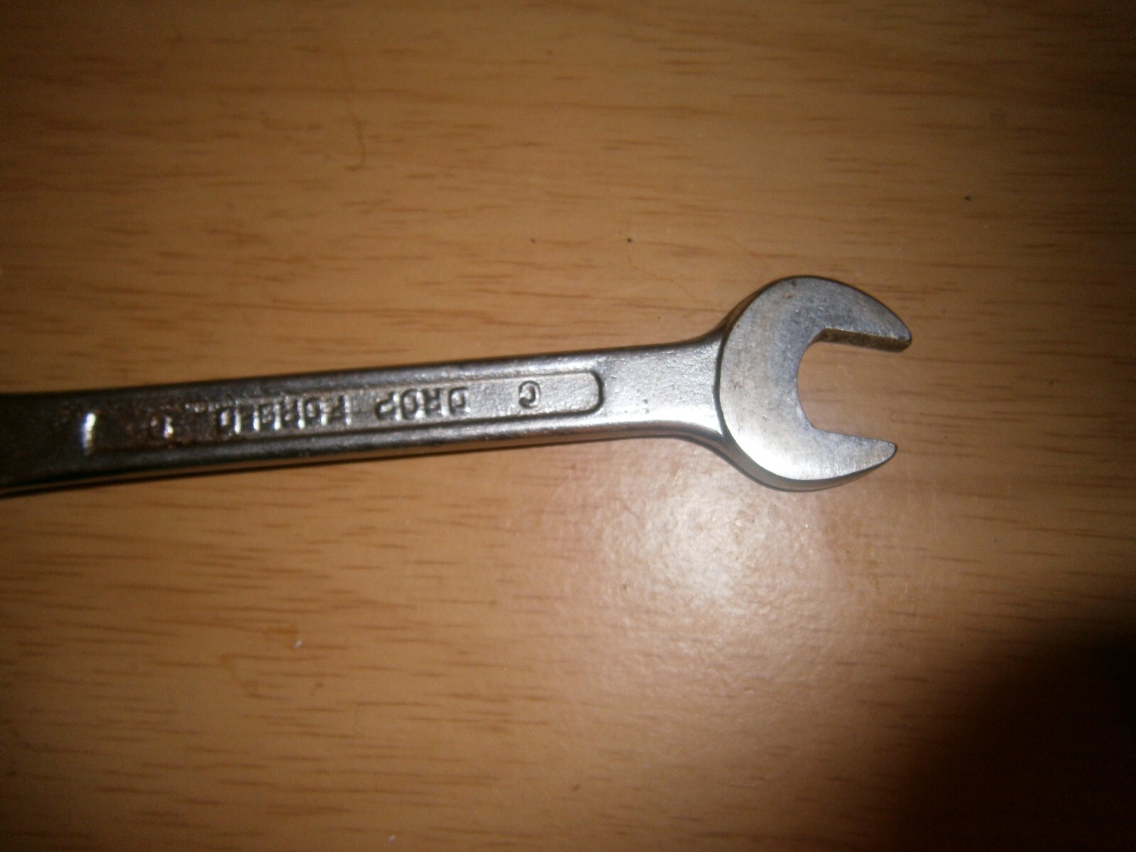 Vintage silver tone spanner. 14mm both ends (E6b)