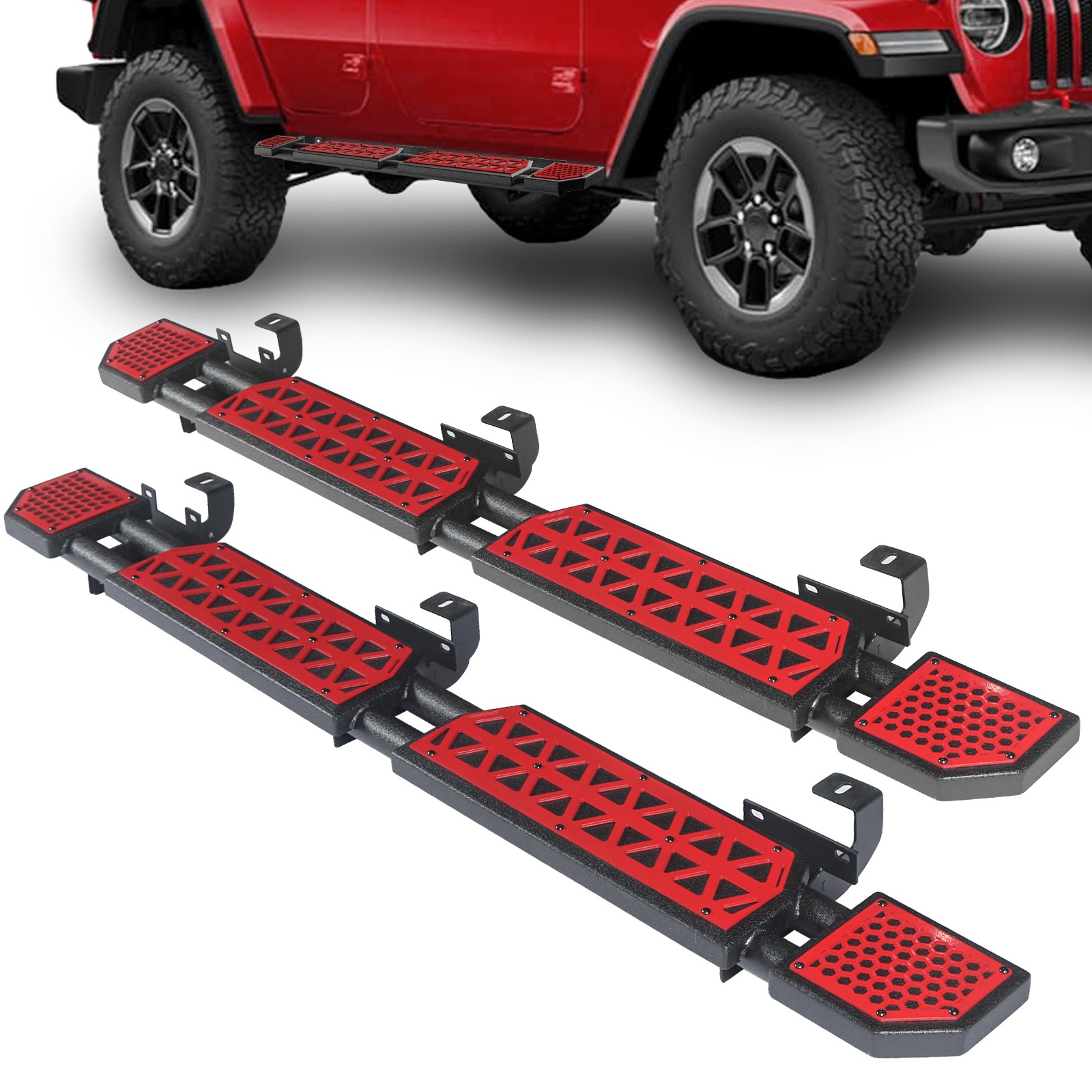 White/ Red/ Green/ Blue Running Boards Fits Jeep Wrangler JL 2018-2025 4 Door