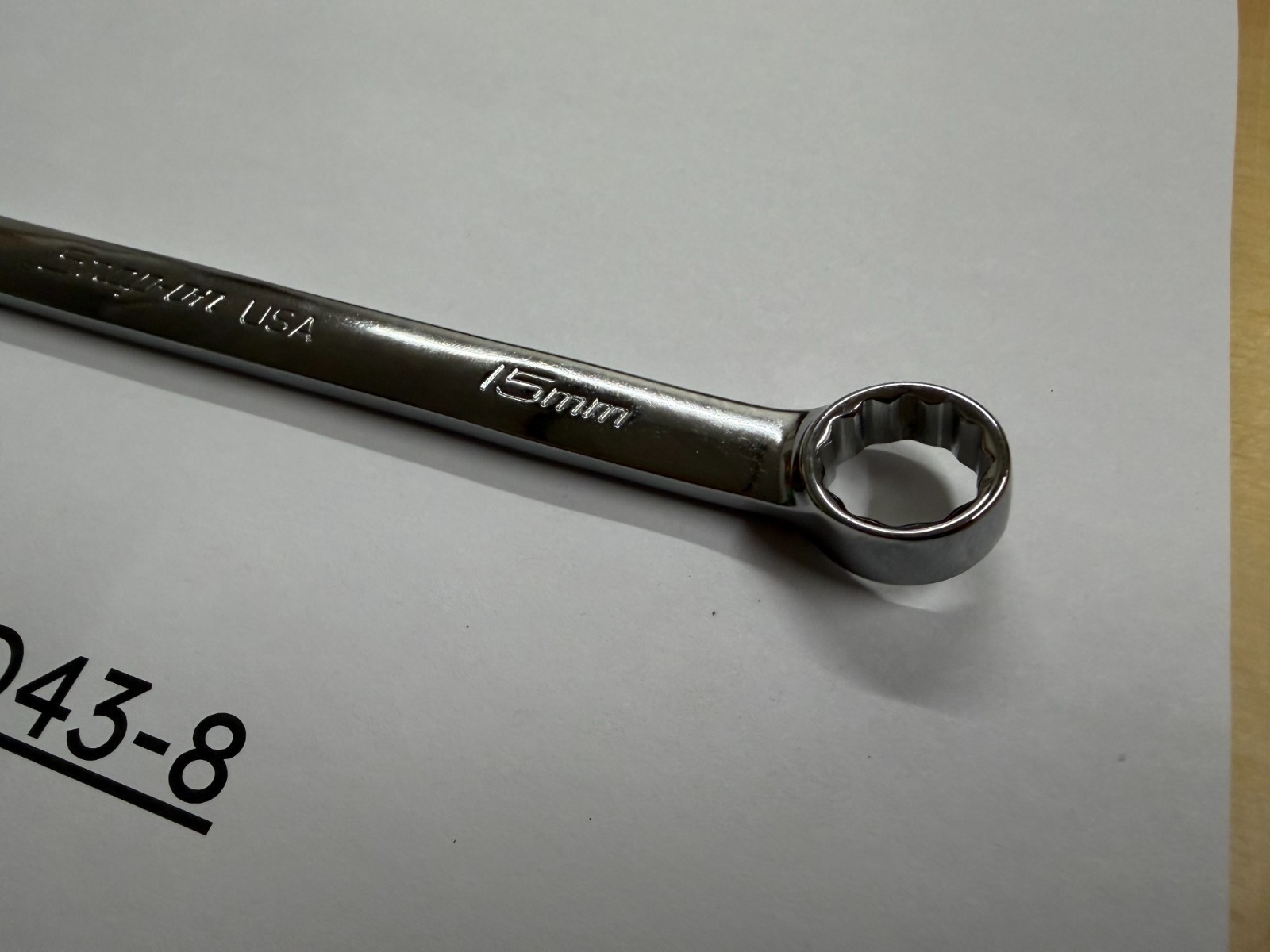 Snap-on Tools USA NEW 15mm Metric Chrome Flank Drive Plus Combo Wrench SOEXM15