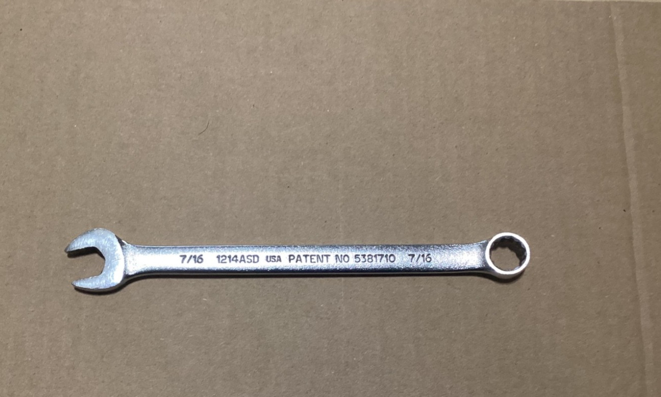 Proto Anti-Slip 7/16” Combination End Wrench, 1214 ASD, USA