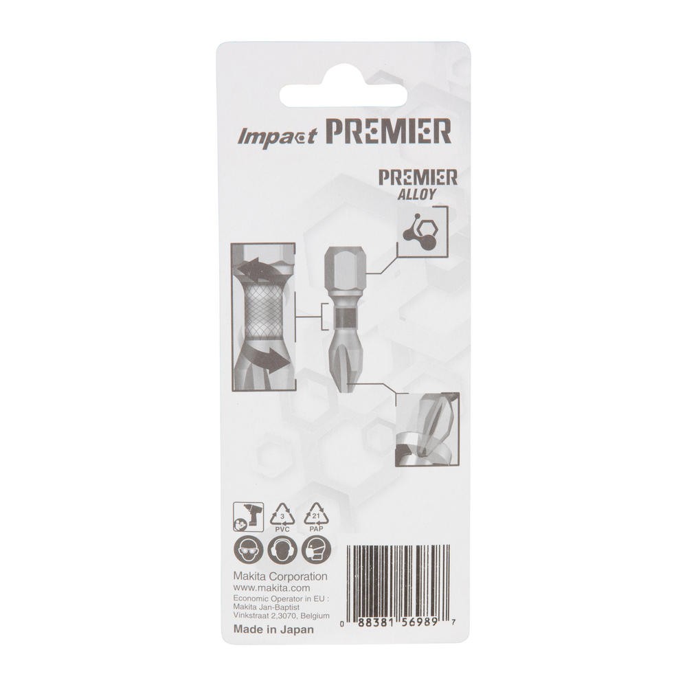 Makita Impact Premier Torsion Torx Screwdriver Bits T25 25mm Pack of 2