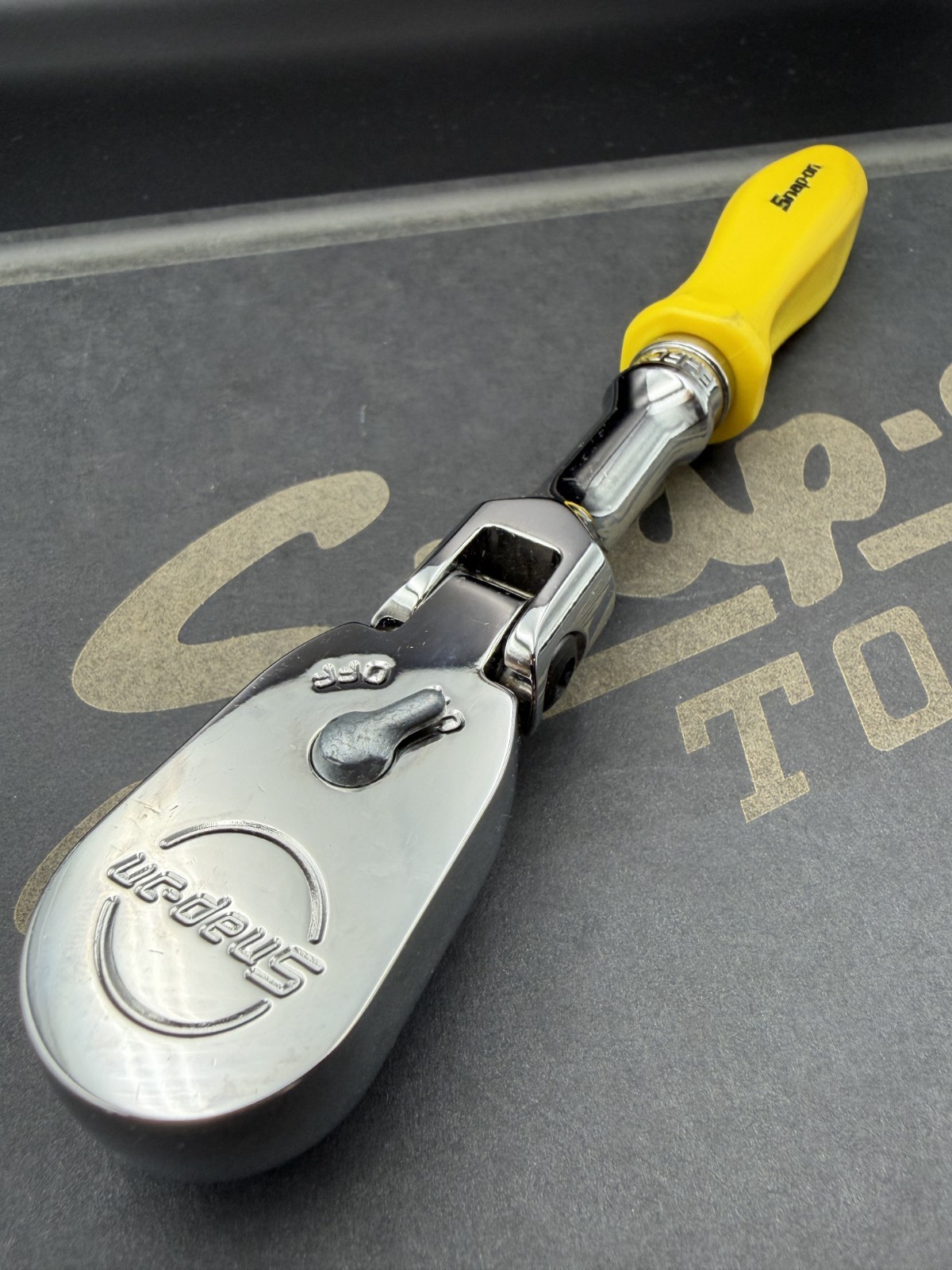 Snap-on FHFD80A 3/8″ Drive Classic Yellow Hard Handle Flex Head Ratchet [Mint]