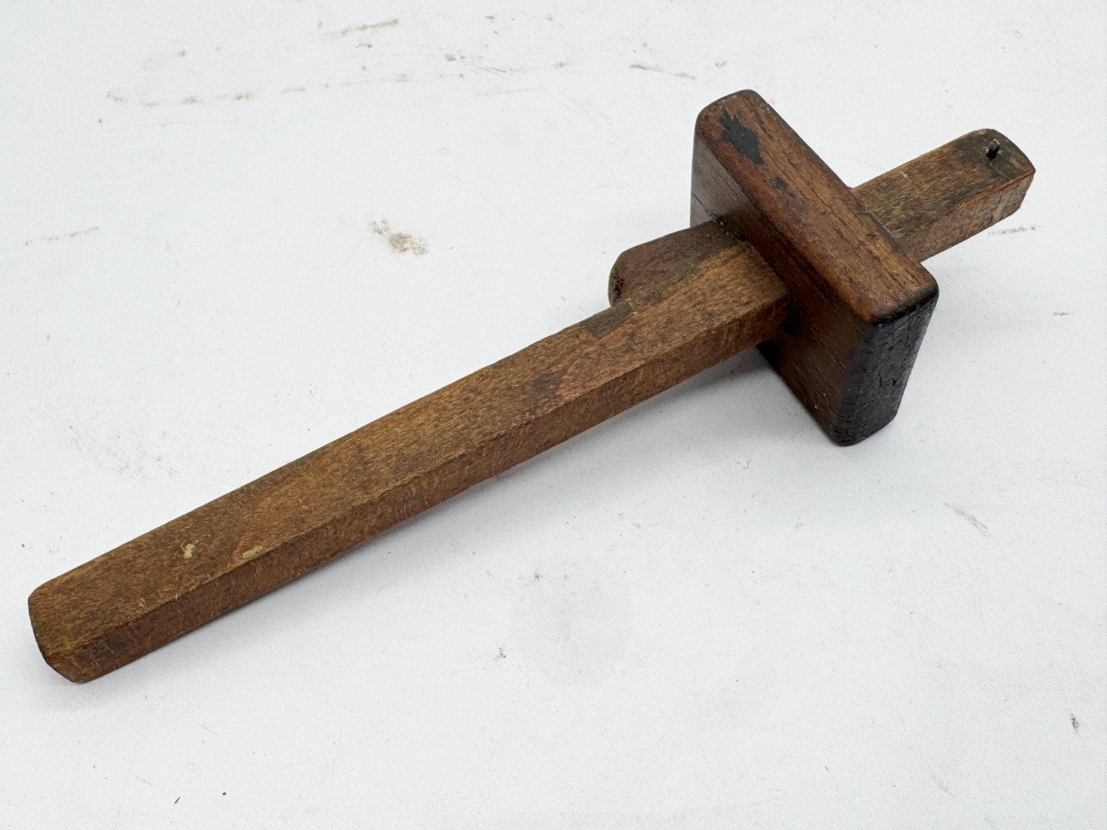 VINTAGE WOODEN MORTISE MARKING GAUGE HAND TOOL JOINERY SQUARE PIN STYLE