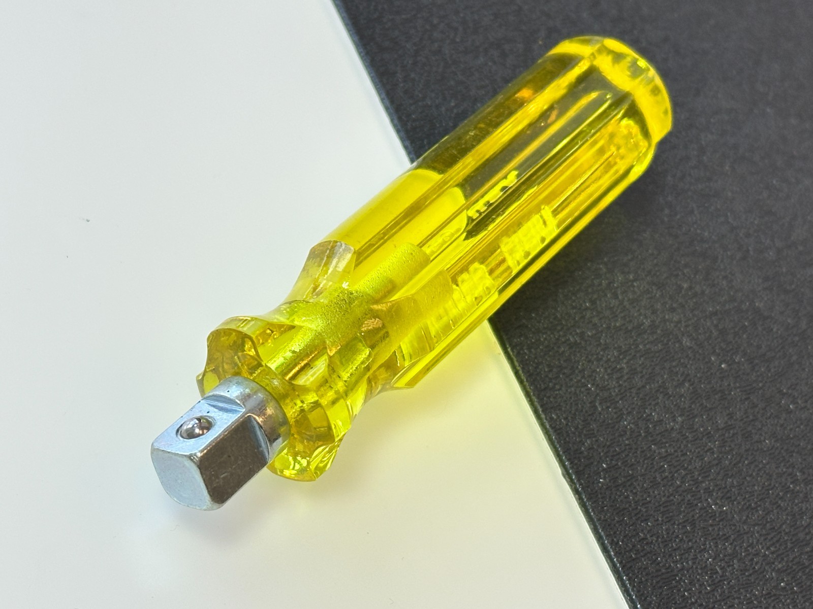 NOS Jawco Tools USA Made 3/8″ Drive Socket Spinner Handle, Amber Yellow Handle