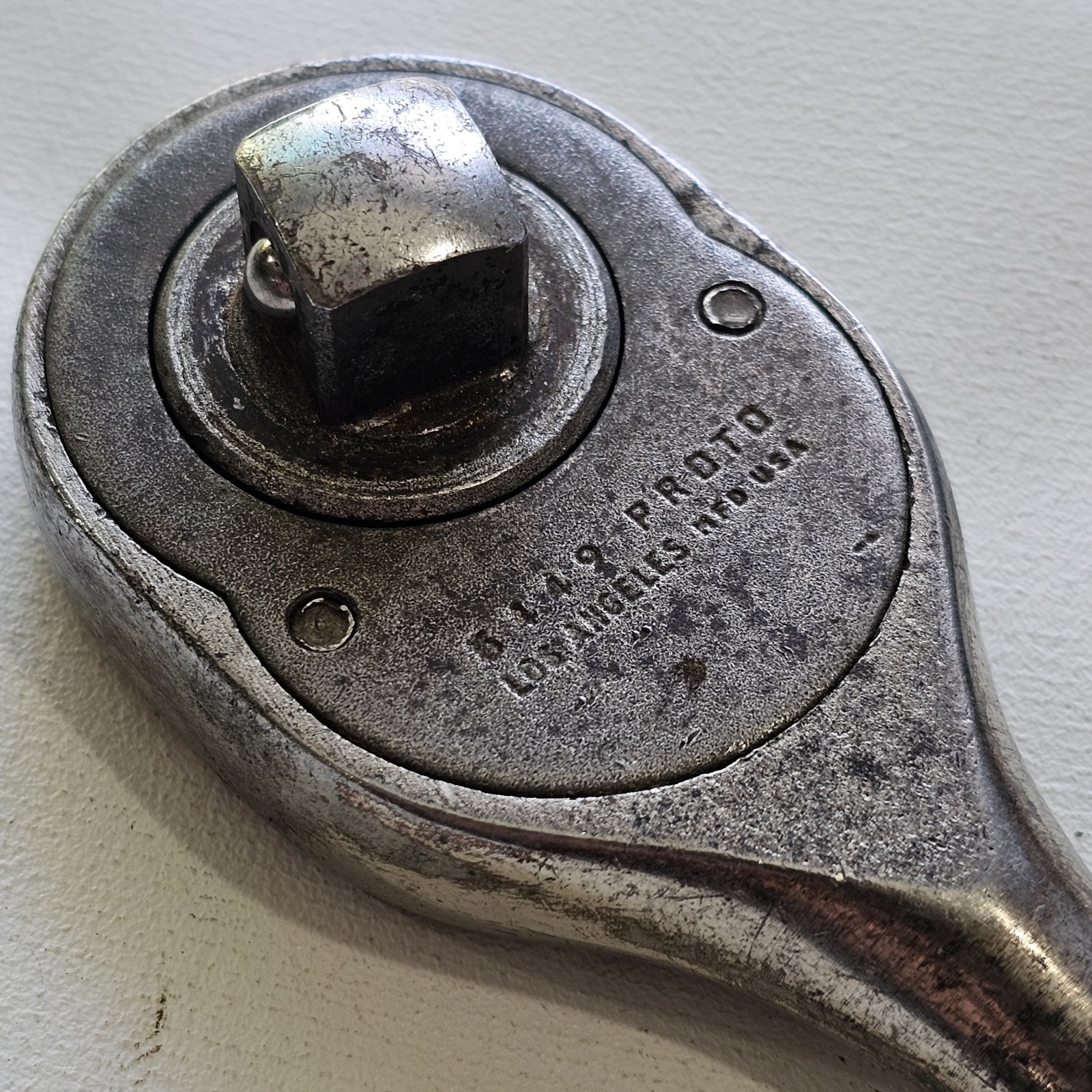 Proto 5449 10″ Pear Head 1/2″ Drive Standard Ratchet Knurled Handle USA