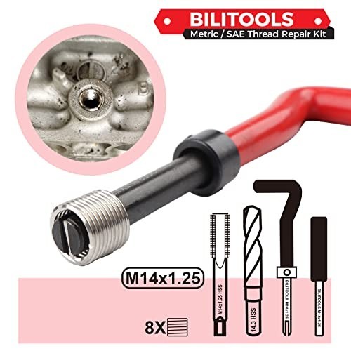 Thread Repair Kit M14x1.25 HSS Metric Helicoil with Installation Tool