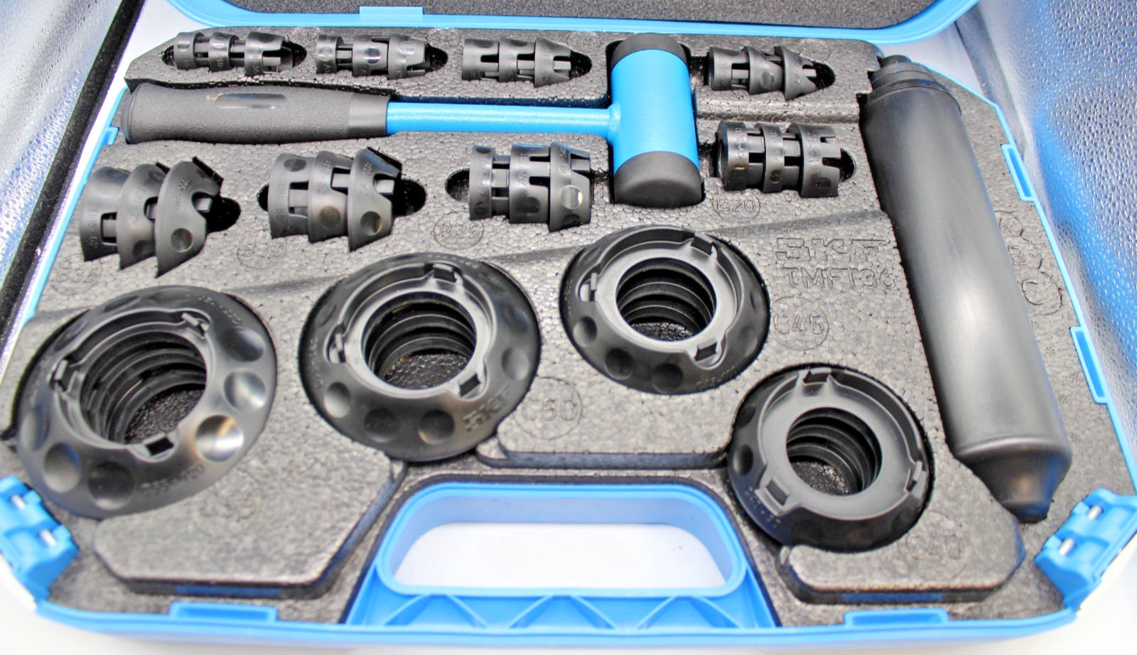 SKF TMFT36 Bearing Fitting Tool Kit, 36 Impact Rings, 3 Impact Sleeves