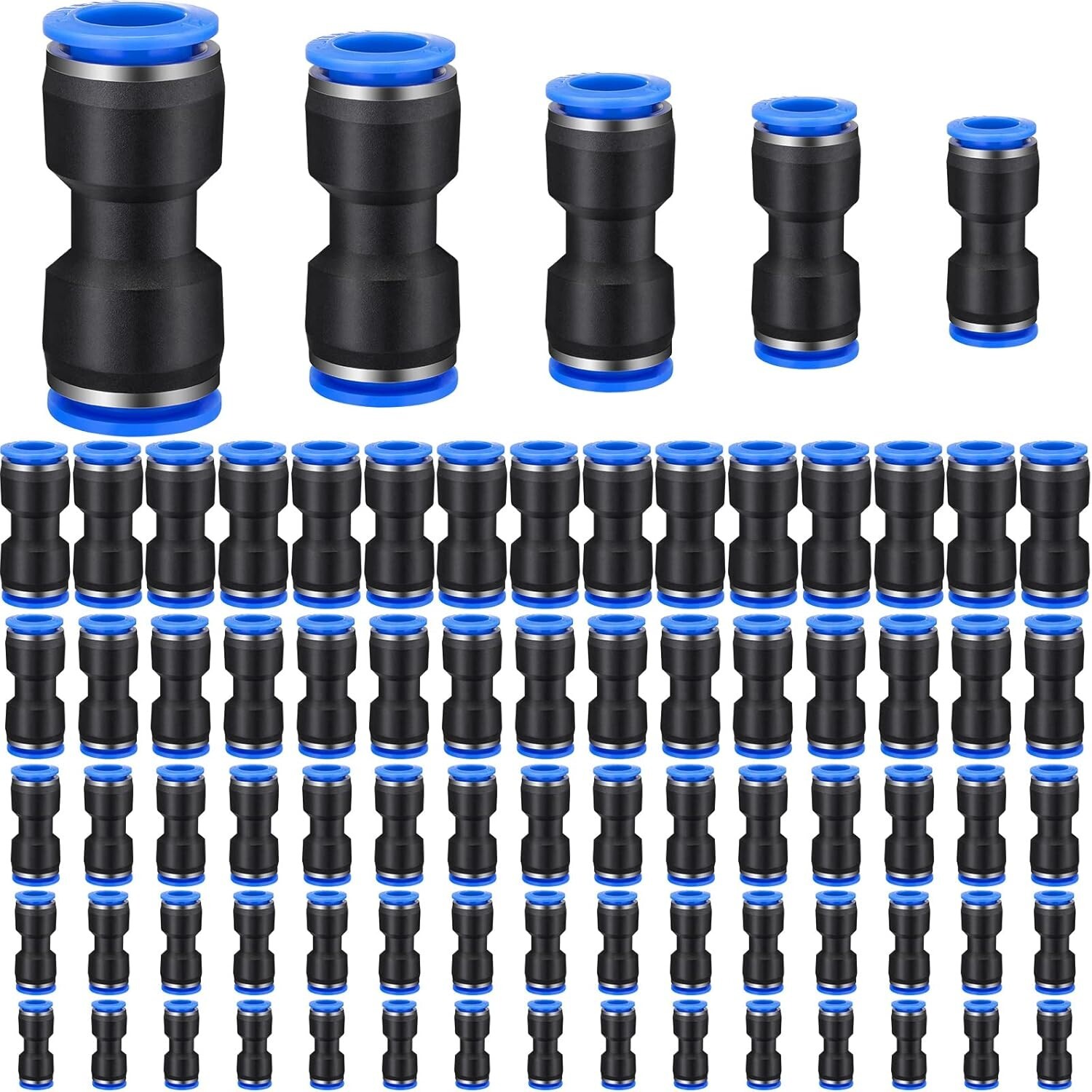 100 Pieces Air Hose Fittings Air Line Fittings Straight Push to link 4 6 8 10 12