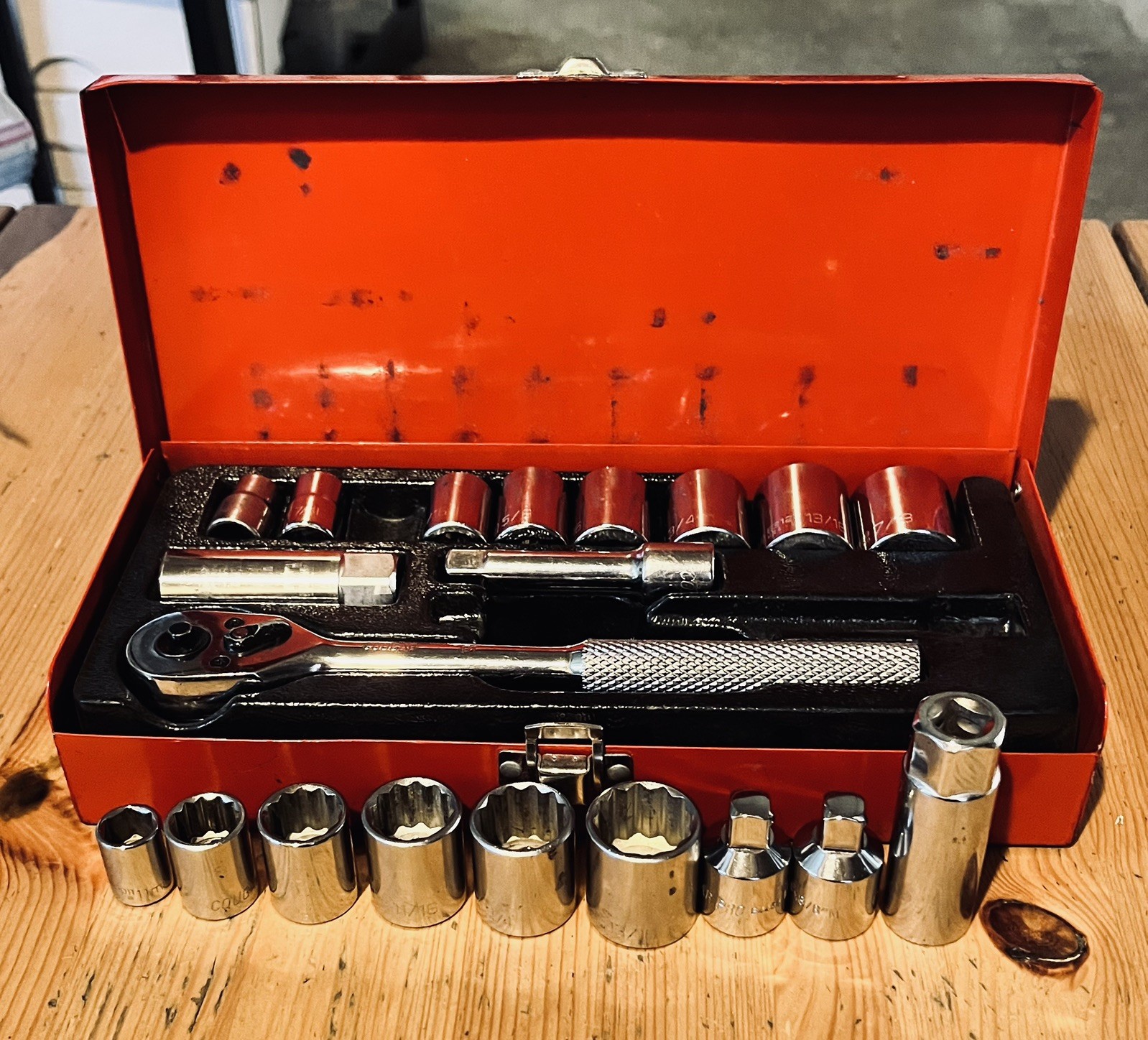 Lot of (20 pc) Cougar Pro by Wright Tools 3/8” Drive Ratchet Sockets – Most 12pt