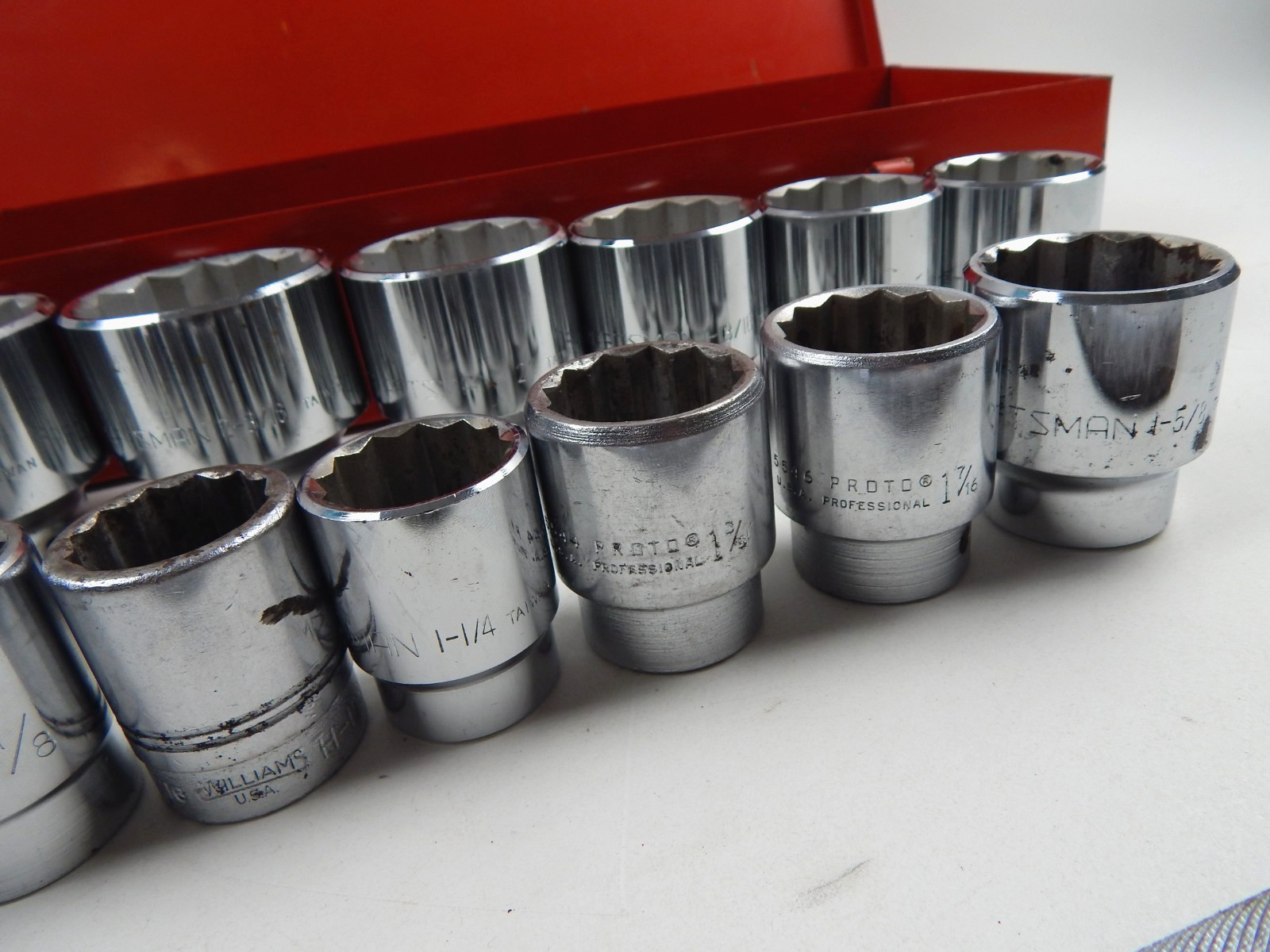 Craftsman Taiwan 3/4” Drive Socket Set 7/8” to 2-3/8” w/ Braker Bar & Case READ