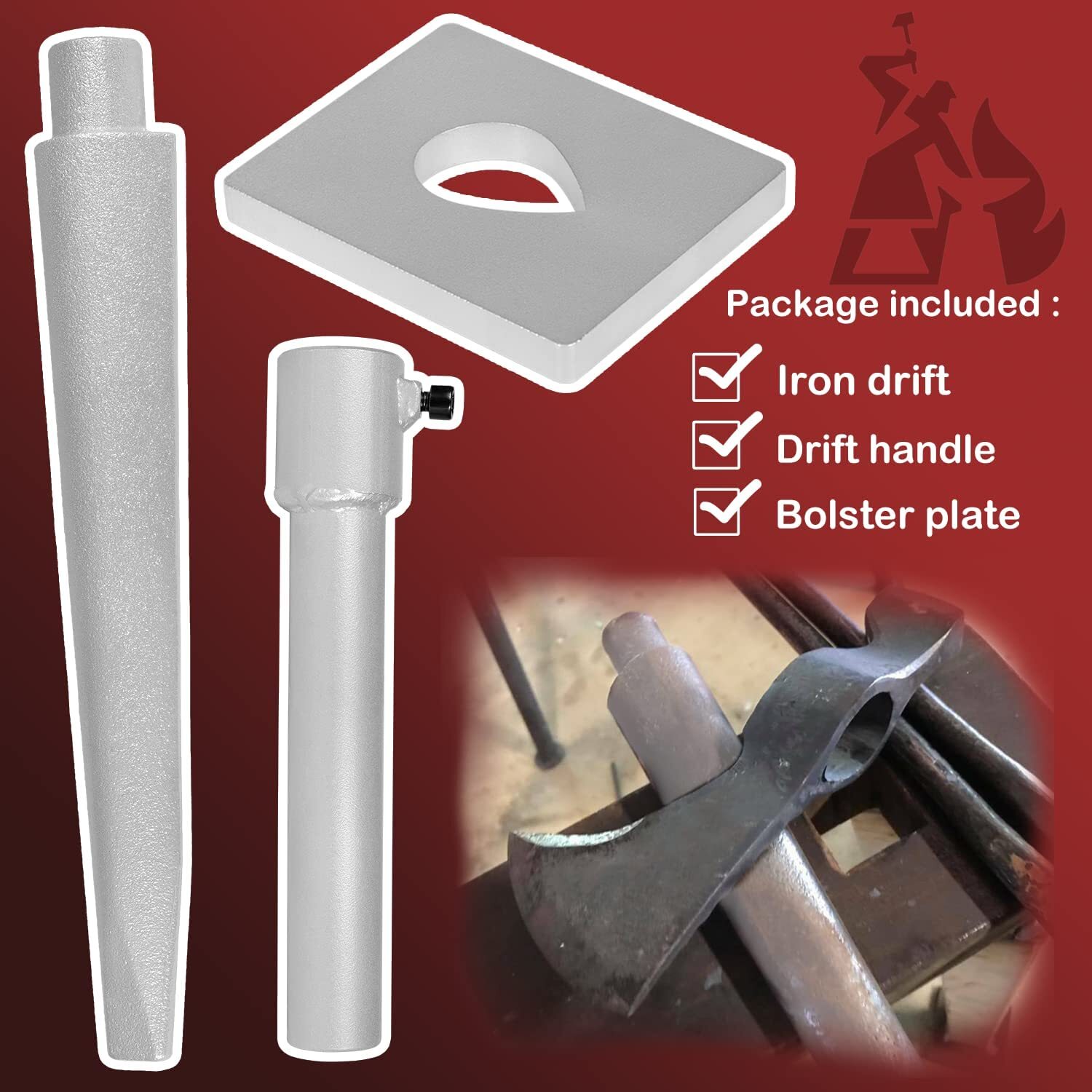 Blacksmith Tomahawk Drift Tools Kits Fits for Blacksmithing Hand-Made Tomahawk