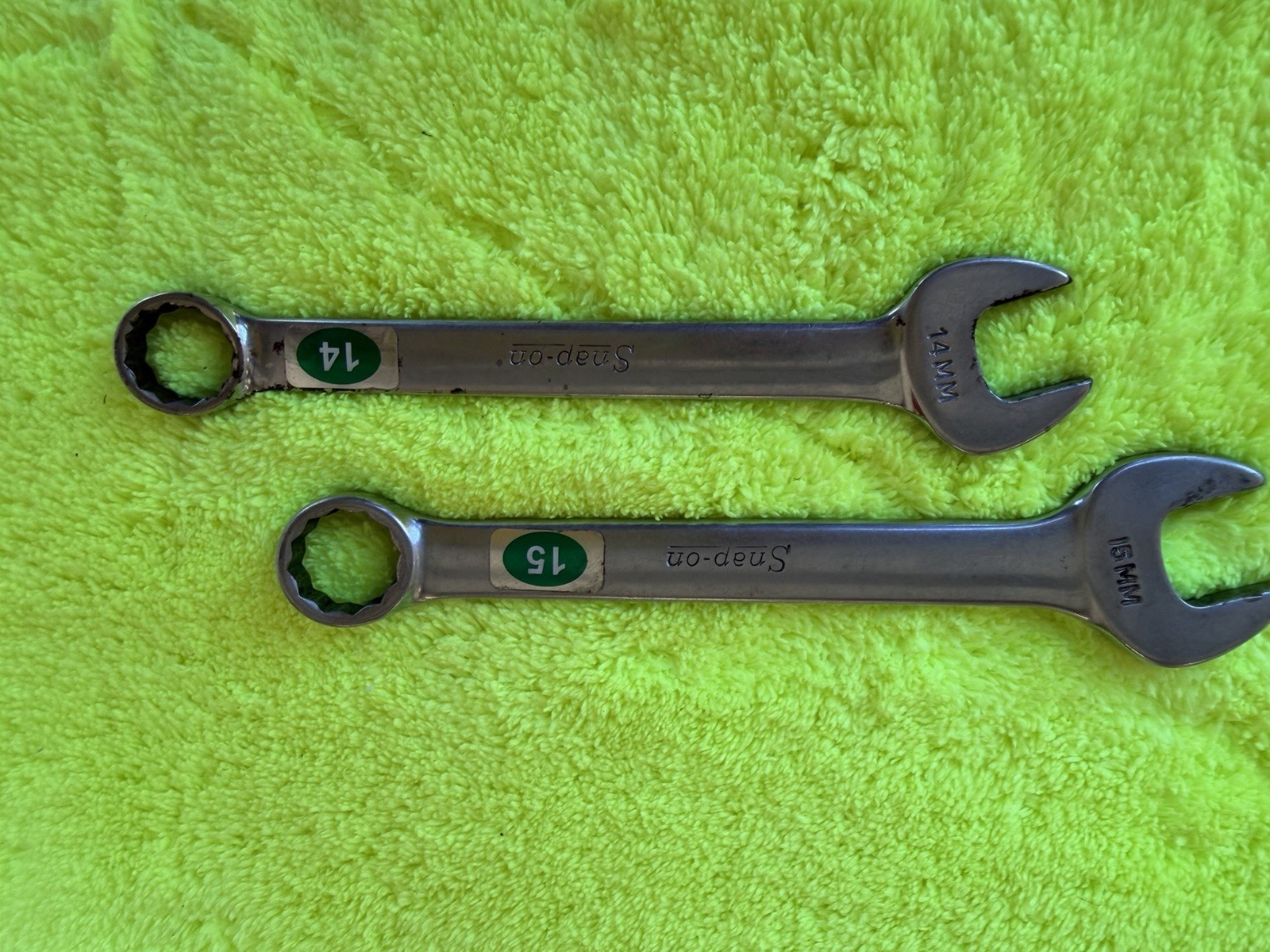 Snap-on 7 Pc Metric + Small mixed Combination Wrench Set