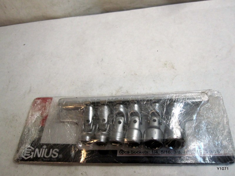 Genius Tools 6 Piece 1/4″Drive SAE Universal Hand Socket Set (12-Point) US-206S