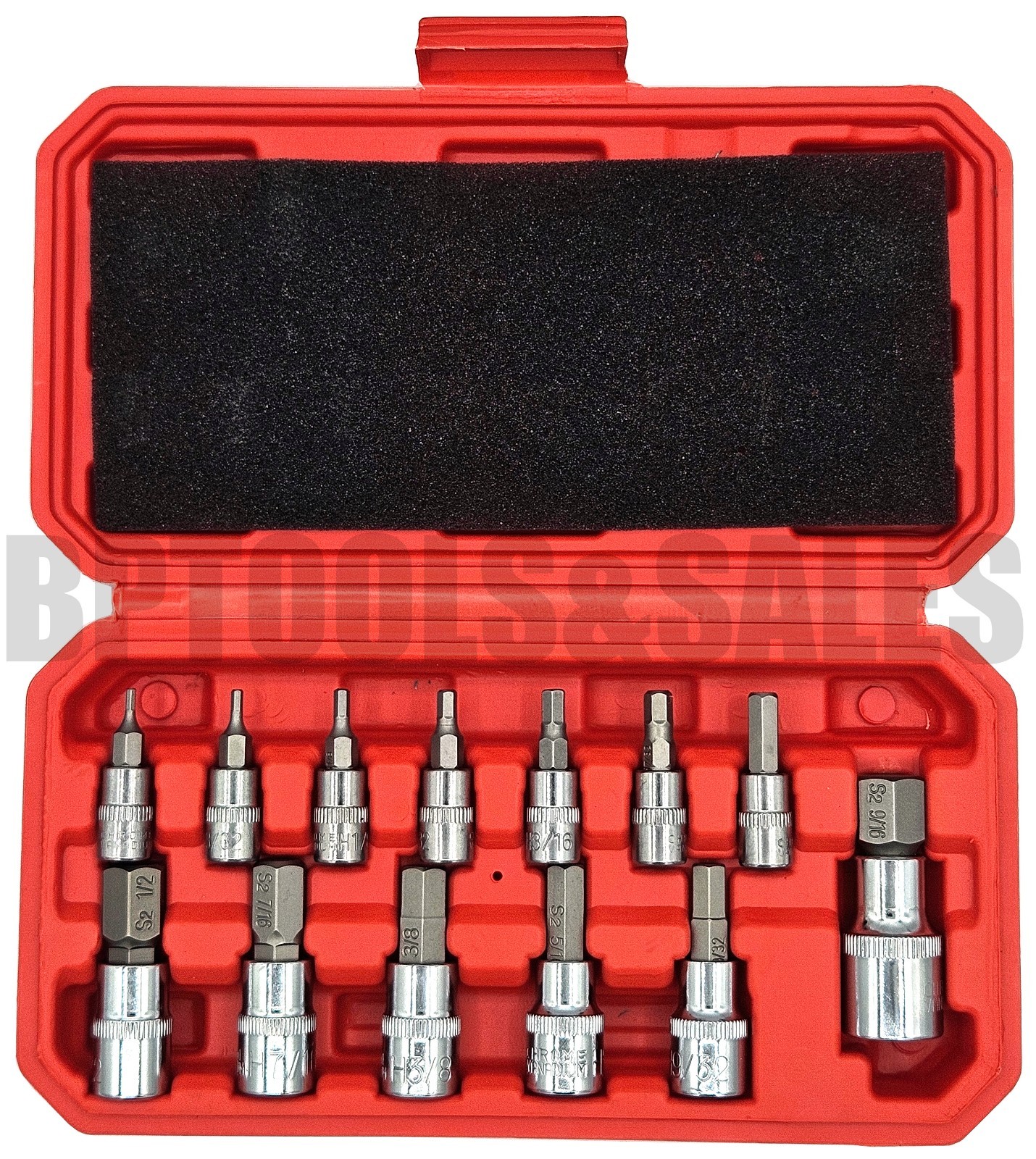13pc Hex Bit Socket Set S2 Steel Allen Bit Socket Tool Kit CR-V (SAE)