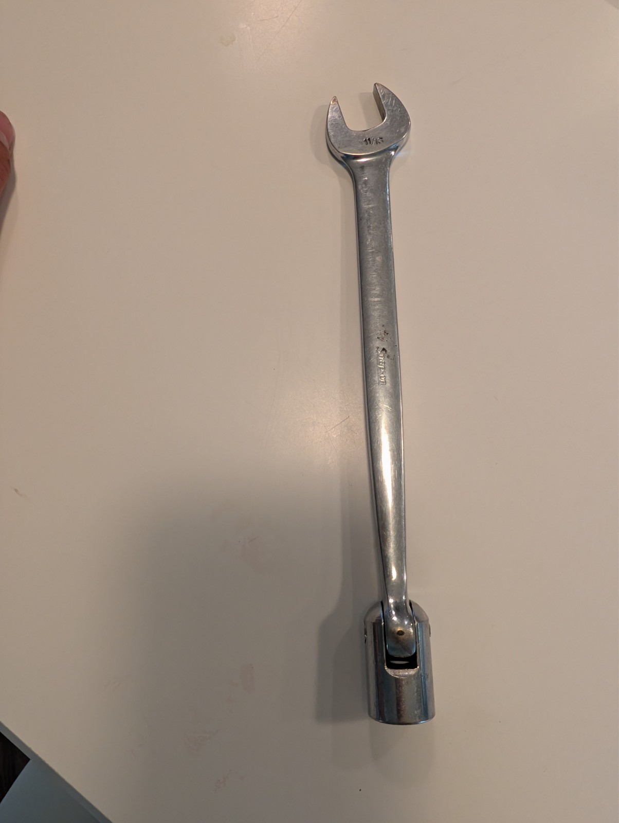five snap-on wrenches. Four open end one swivel head. Decently well maintained