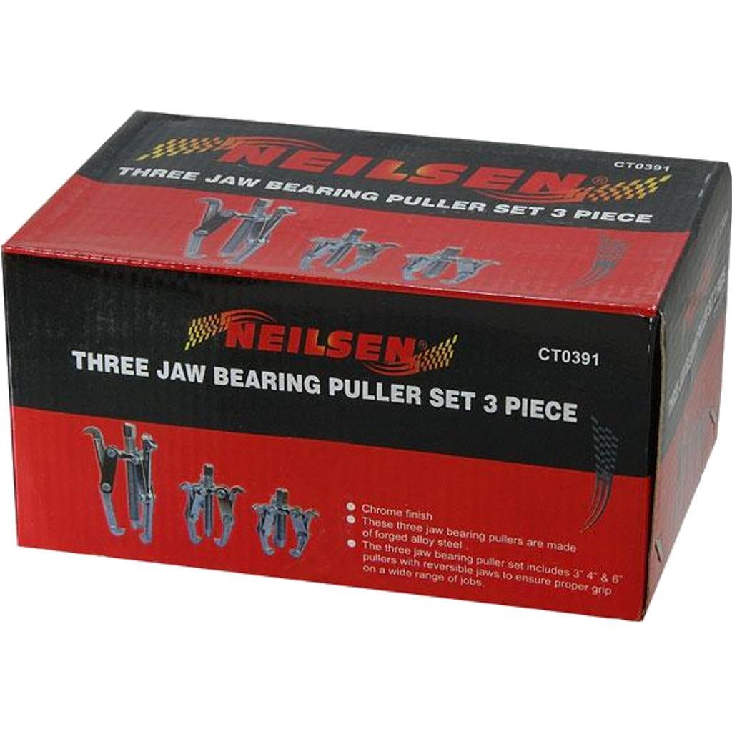 Neilsen 3pc Bearing Puller Pulley Remover Extractor Drop Forged Set 3″ 4″ 6″
