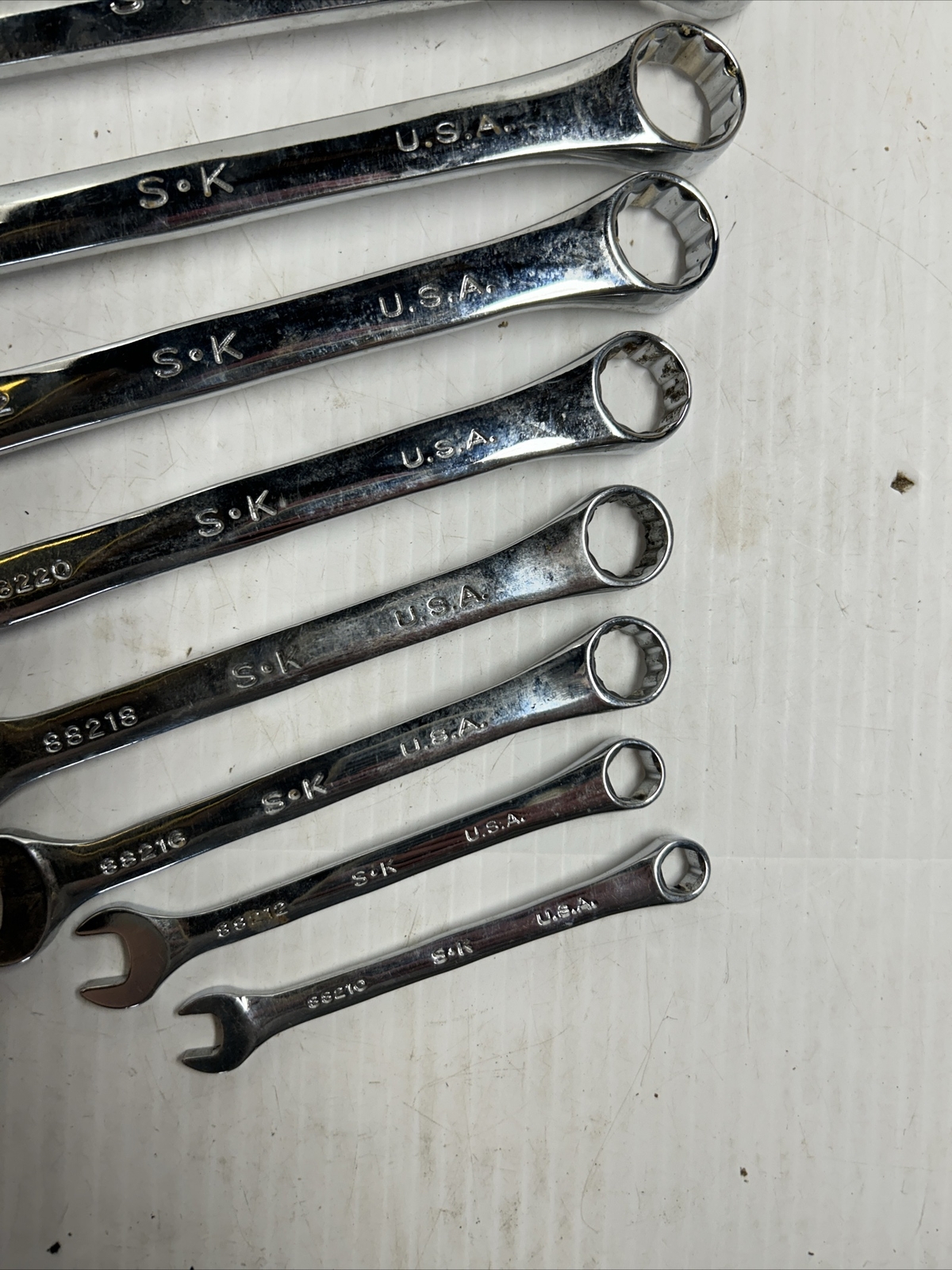 S-K Combination SAE Wrench Set 1″ 15/16 7/8 13/16 3/4 11/16 5/8 9/16 1/2 5/16