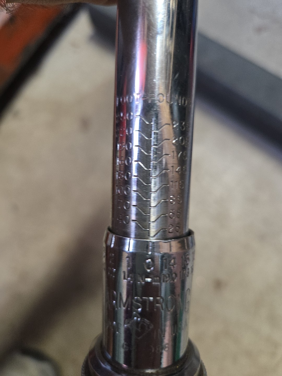 Armstrong 1/2″ Drive Micrometer Typ TORQUE WRENCH 64-086 25-250 Ft-lbs 44-348 Nm