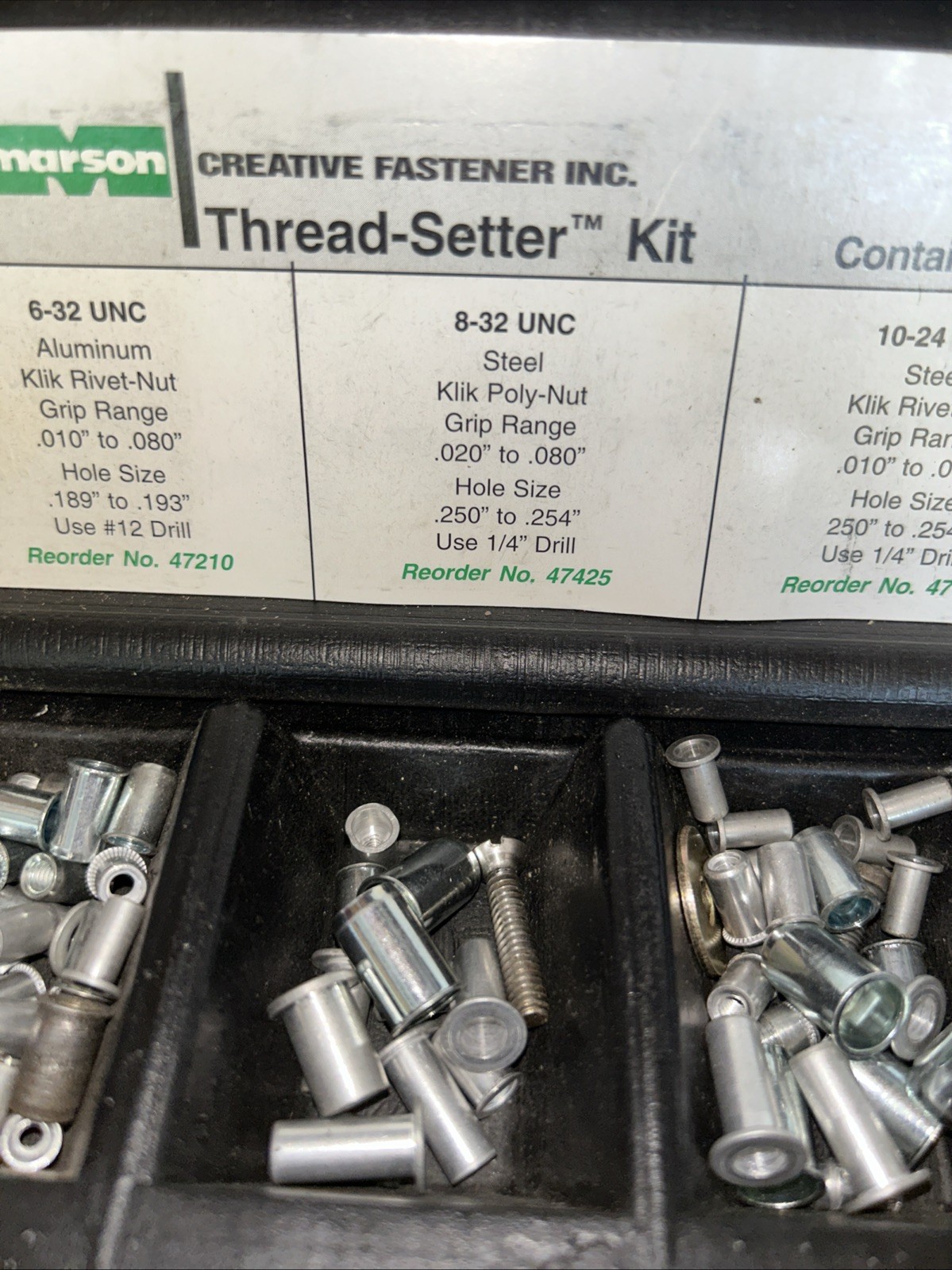 Marson Thread Setter Klik Poly-Nut Kit Steel & Aluminum #34501