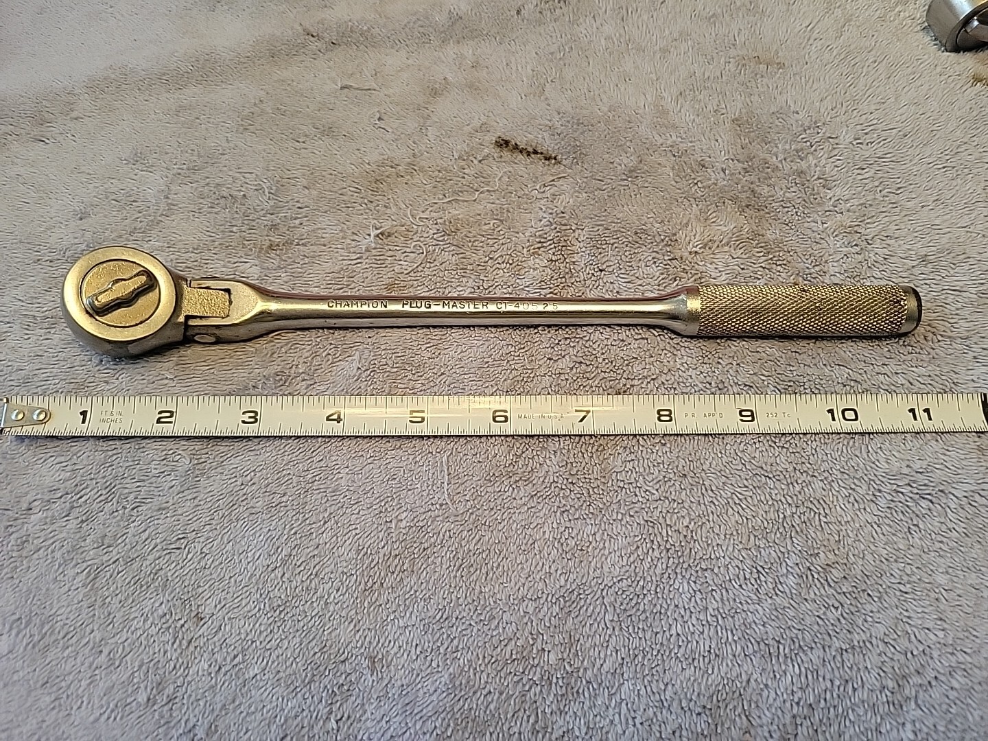 CHAMPION PLUG MASTER 3/8″ DRIVE FLEX HEAD RATCHET CT 405 VTG USA 🇺🇸