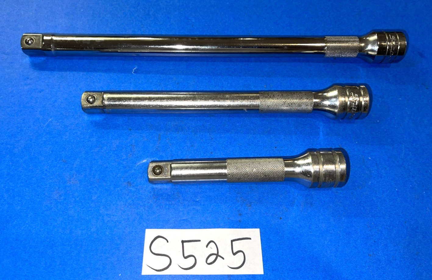 SNAP-ON TOOLS 3 PIECE 1/2 DRIVE KNURLED EXTENSIONS 5, 8, 11 INCH