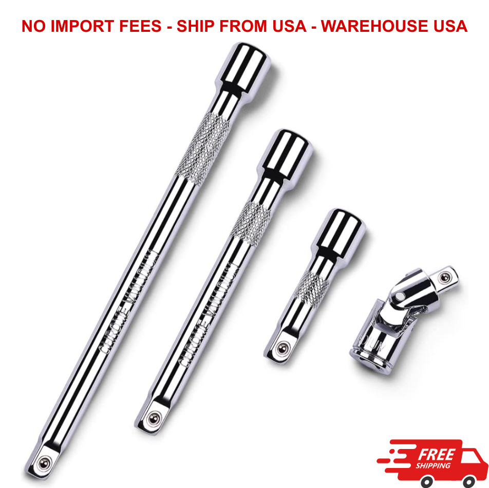 4 Piece 1/4 Inch Drive Extension Bar Set, 1/4 Inch Drive Socket Extension Set.
