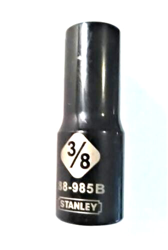 Stanley 3/8″ x 3/8″ Deep Socket 88-985B Black Chrome 6 Pt Free Shipping