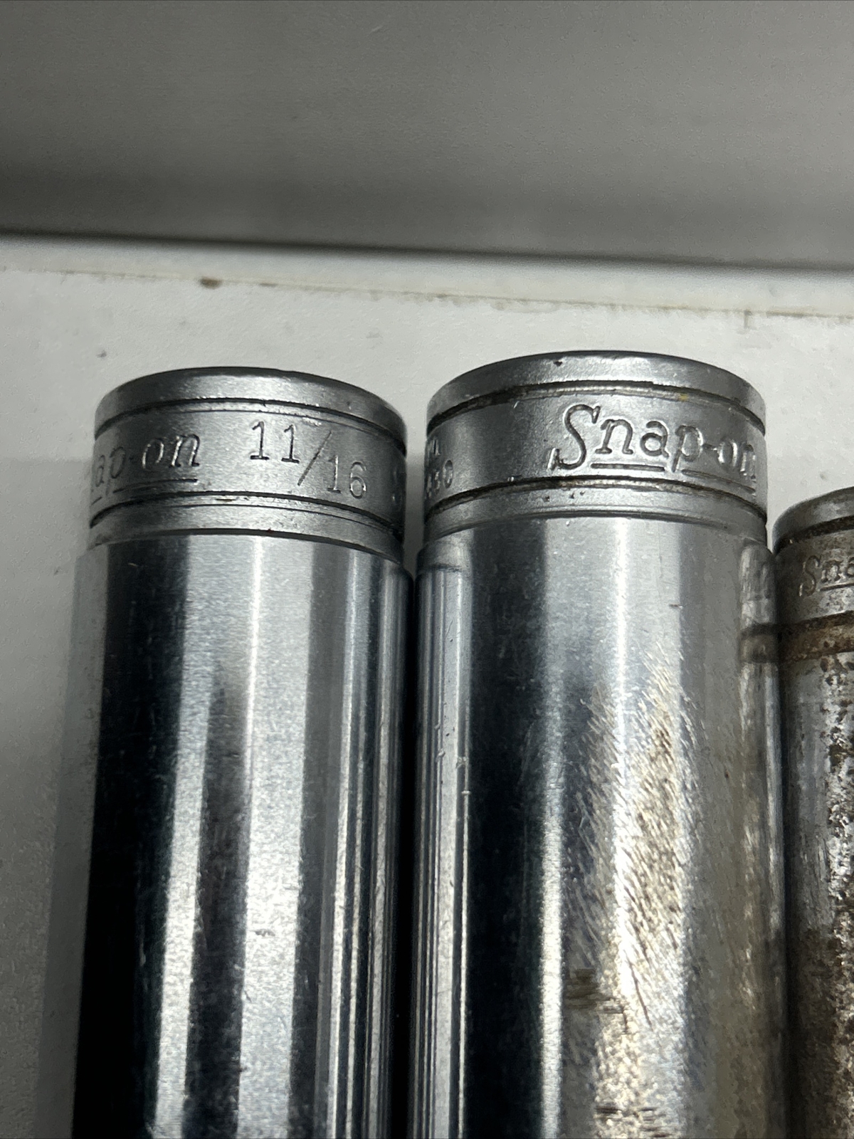 (5) Snap-on 3/8″ Drive 6 Point Deep Socket SFS141 SFS161 SFS201 SFS241 SFS221