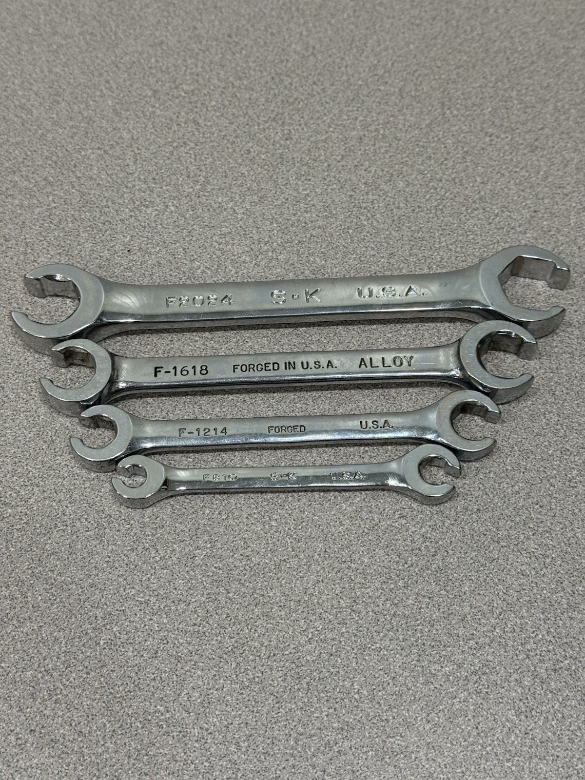 (4) SK Tools SAE Double Flare Nut Line Wrench Set 1/4”—3/4” USA Made