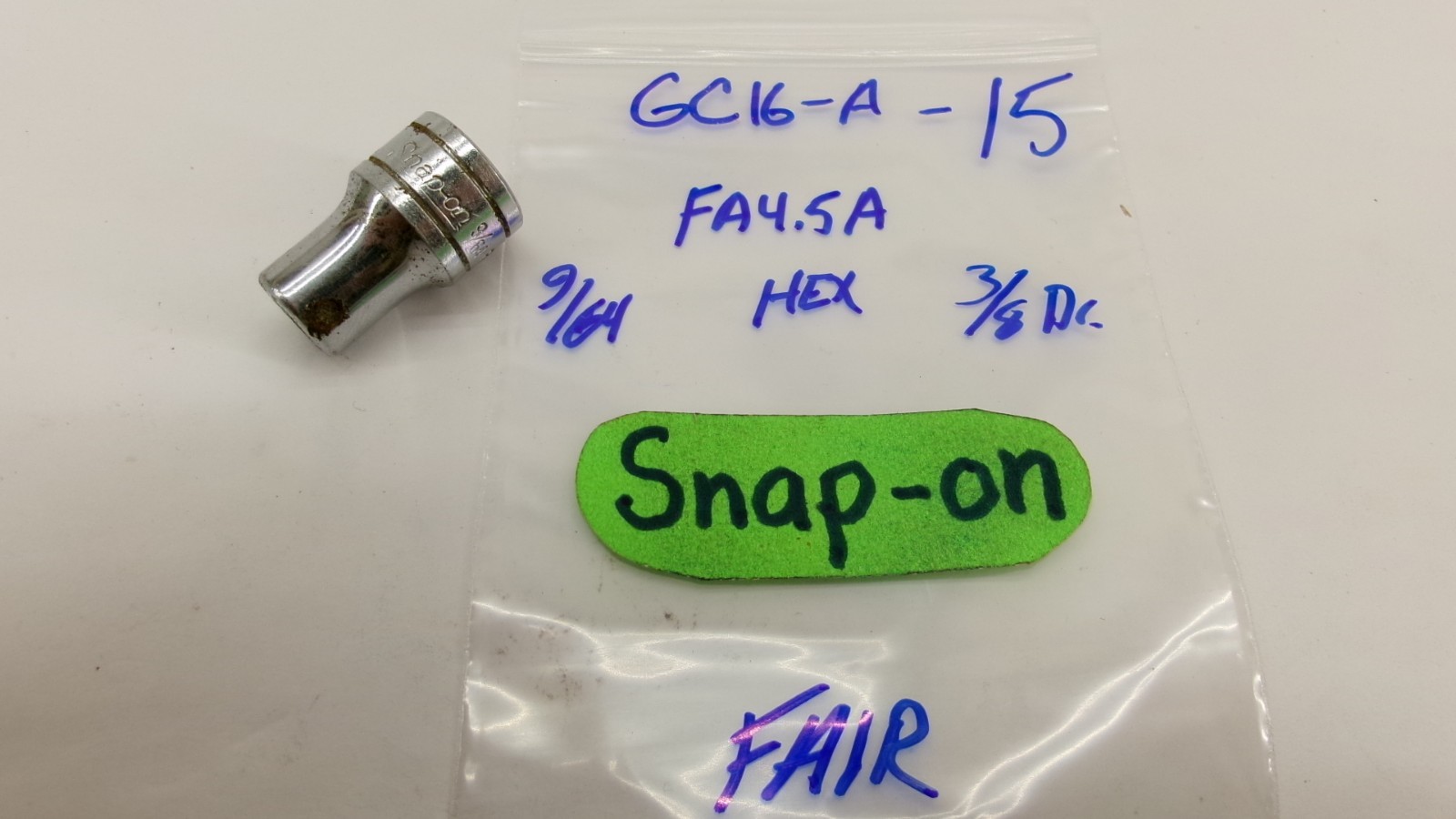 Snap-on tools USA 3/8″ drive 9/64 SAE Hex Bit Socket Driver FA4.5A Nice!