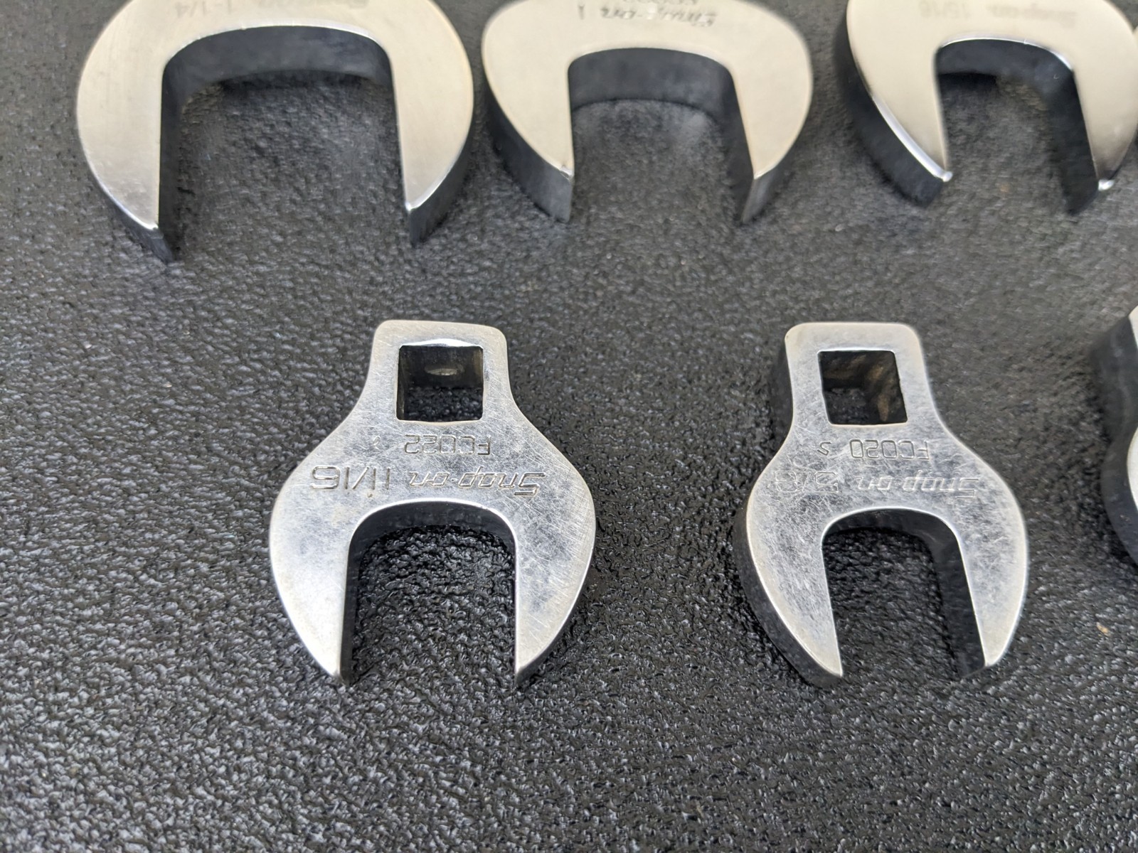 #bn719 Snap On Tools 3/8 Drive SAE 12 Pc Crows Foot Feet Wrench Set