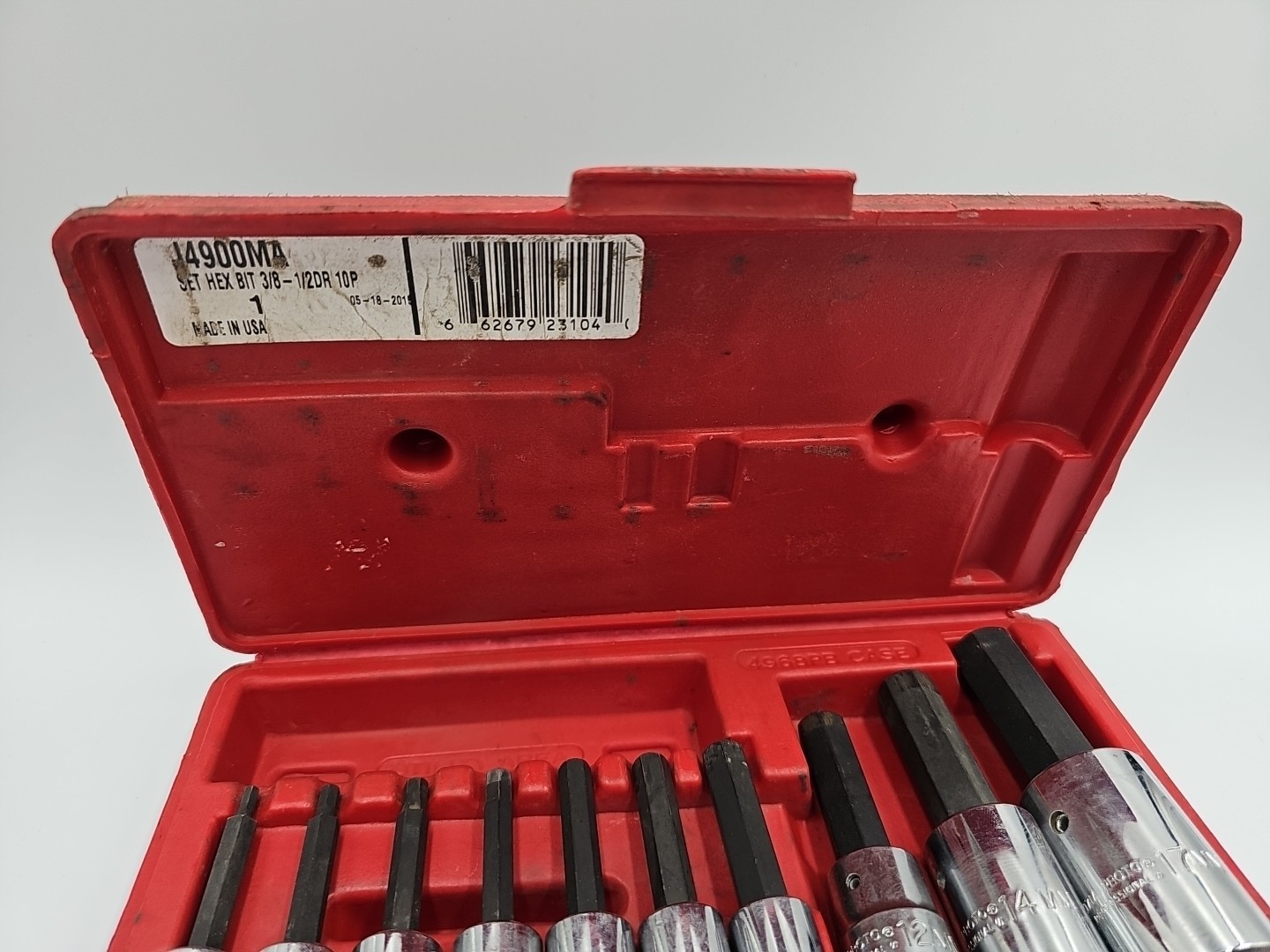 Proto Tools J4900MA Metric 10 Pc. Hex Bit Socket Set **One Missing** Please Read