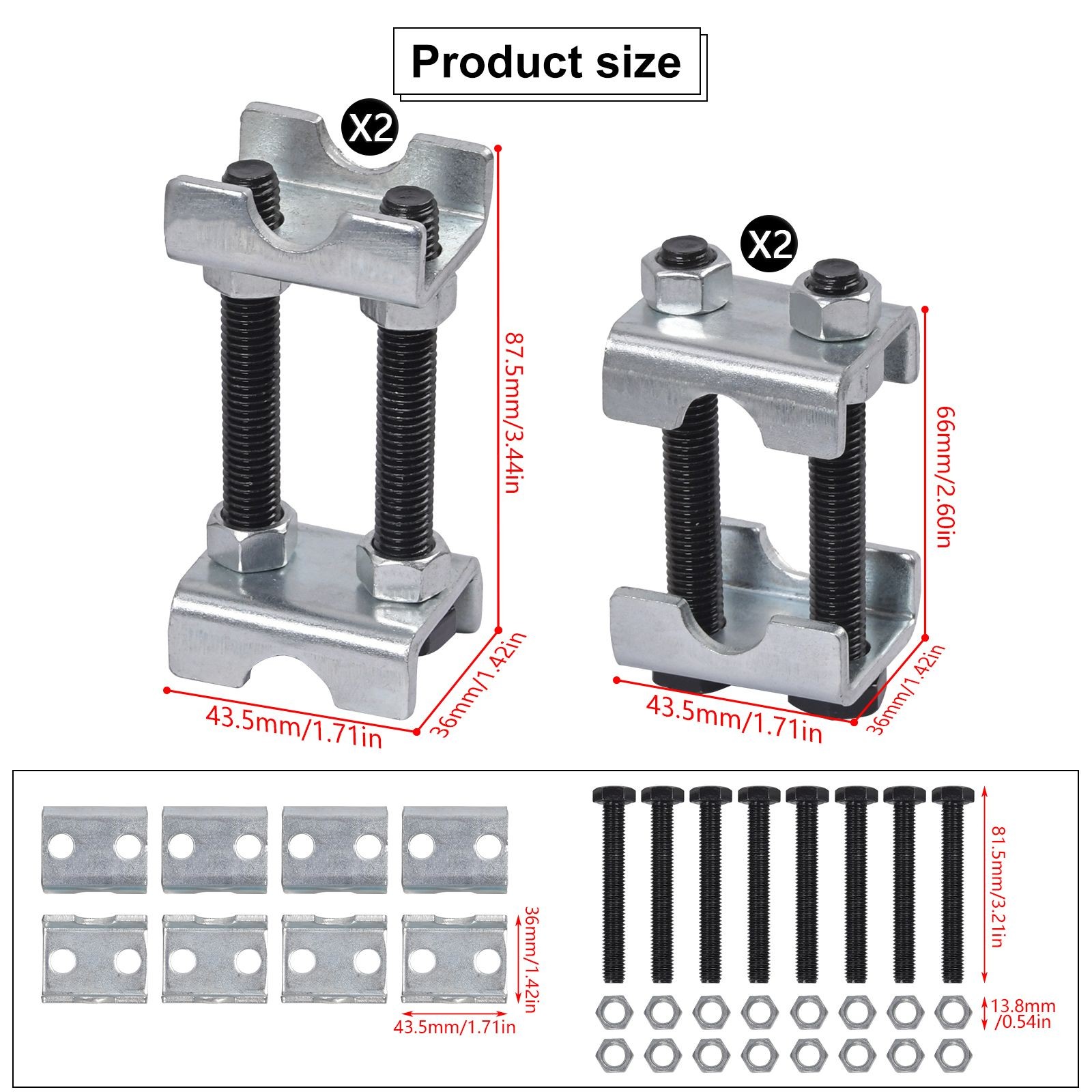 4/8 Pack Set 2-Way Adjustable Lift Or Lower Spring Spacer Coil Spring Compressor