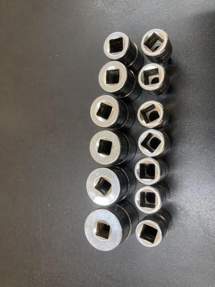 Snap-on TMM Series 1/4″ Drive 6pt Metric Shallow Socket 13pc Set [Used]