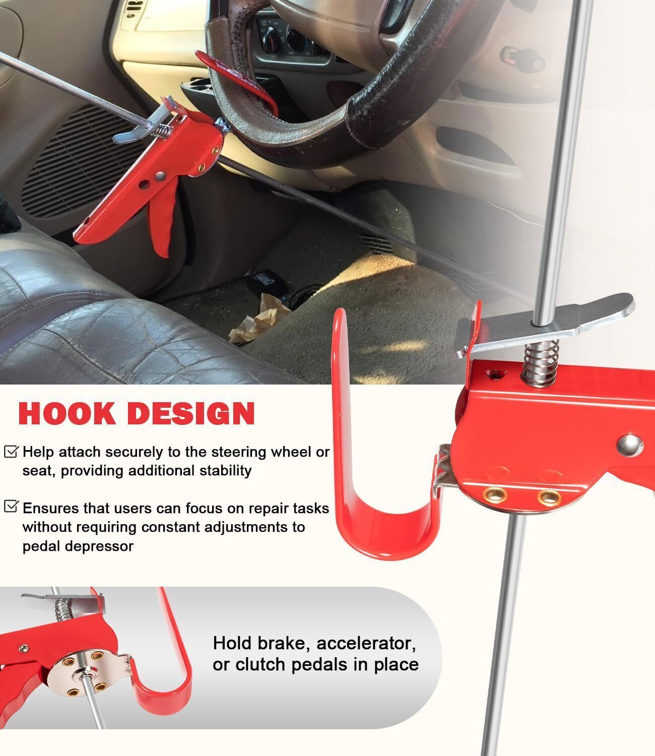 THE393 36″ Brake Pedal Depressor For Car Testing, Repairing & Auto Maintenance