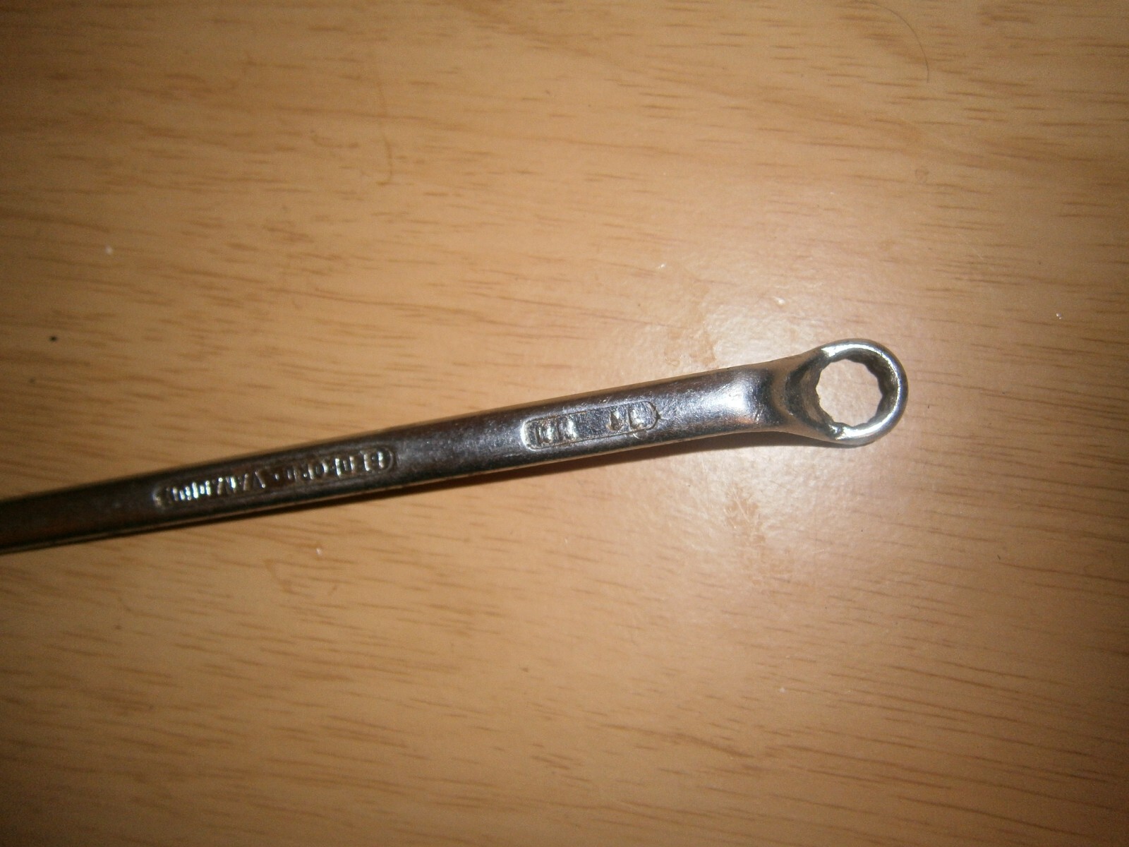 Vintage silver tone spanner. 10 & 11mm both ends.(E6b)