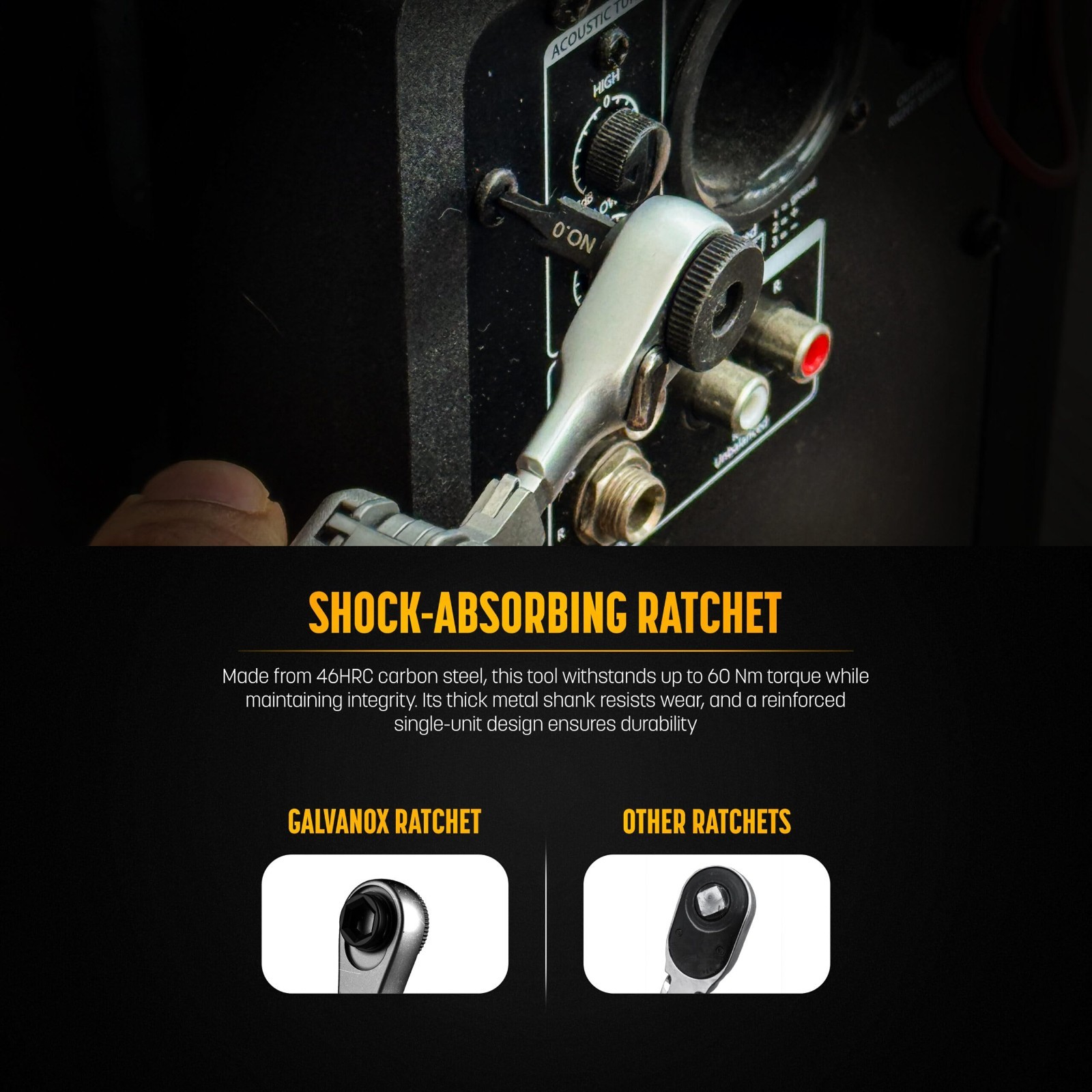 Flat-end Ratchet Driver for Multi-tools – Compatible with 1/4″ Hex Bits & Bit Ki